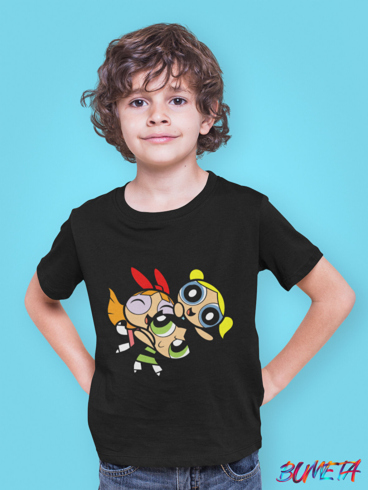 Bumeta Powerpuff Girls Buttercup Bubbles Blossom Çocuk Tişört T-shirt