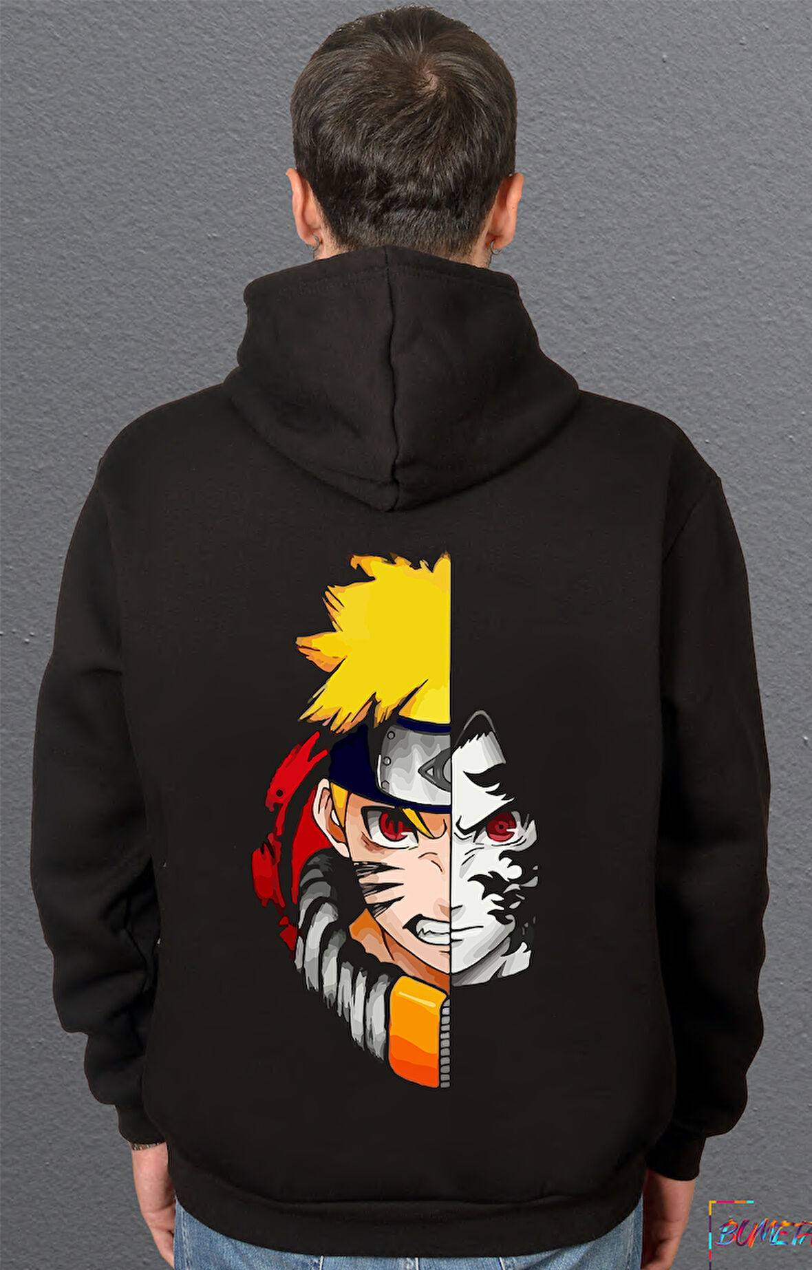Bumeta Naruto Kakashi Anime Face Japanese Korea Sweatshirt Unisex Kapüşonlu Hoodie