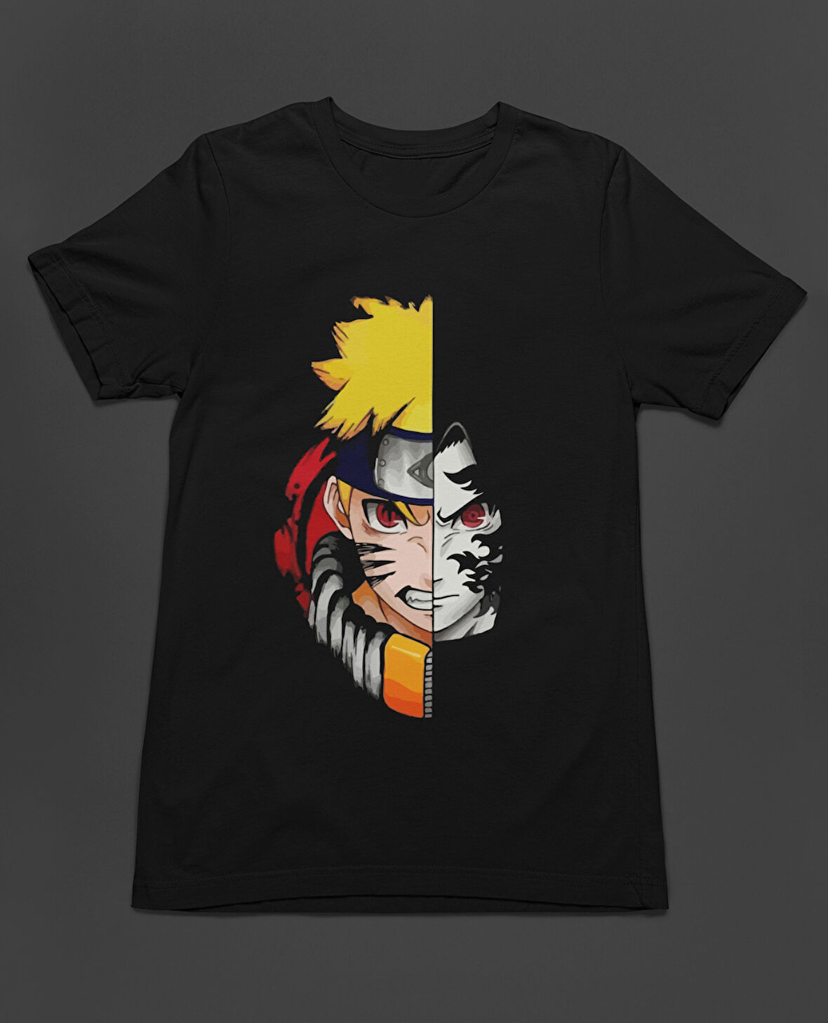 Bumeta Naruto Kakashi Anime Face Japanese Korea Unisex Tişört T-Shirt
