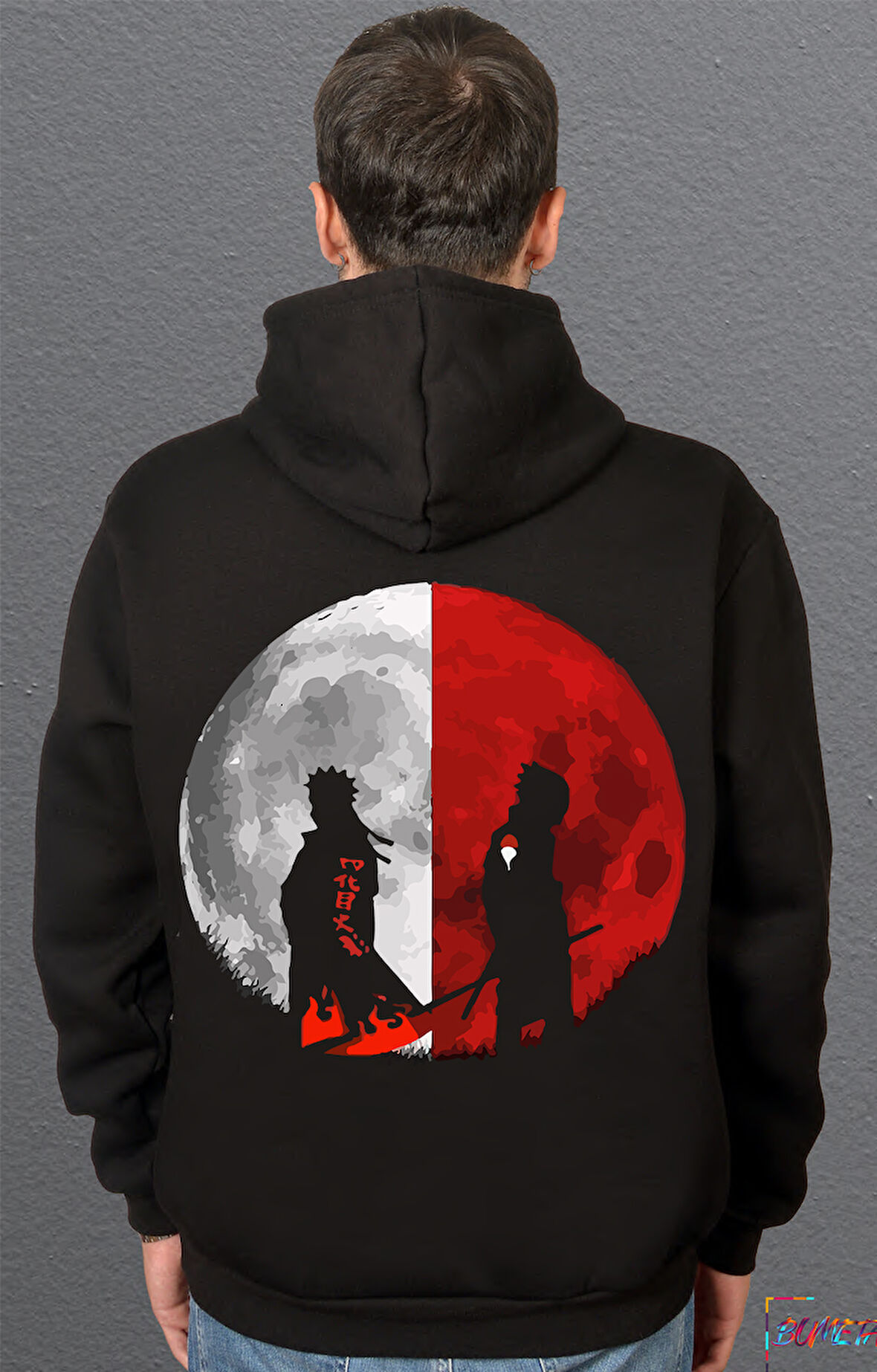 Bumeta Anime White Red Naruto Kakashi Ball Sweatshirt Unisex Kapüşonlu Hoodie
