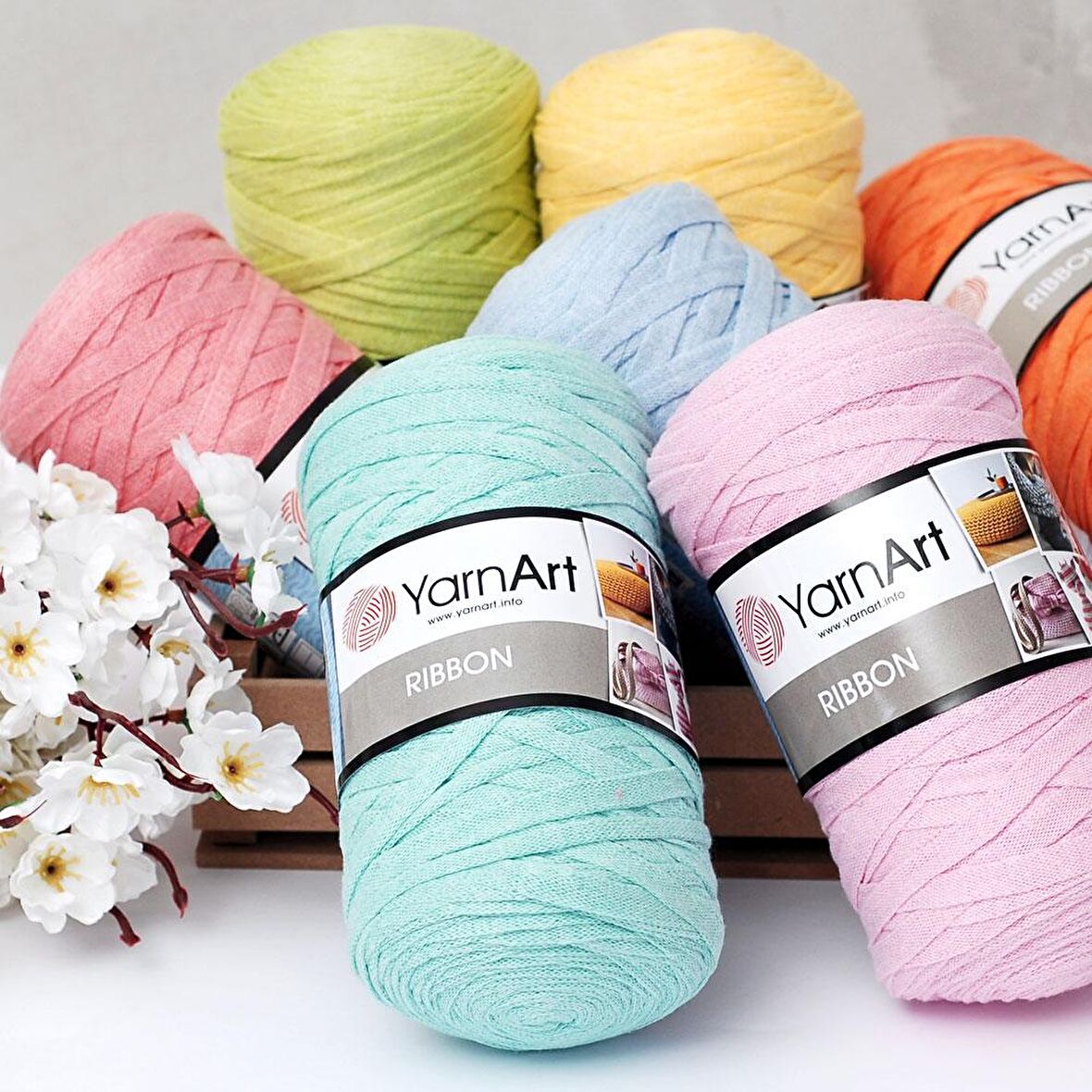 YarnArt ribbon ip, spring  754  Sarı