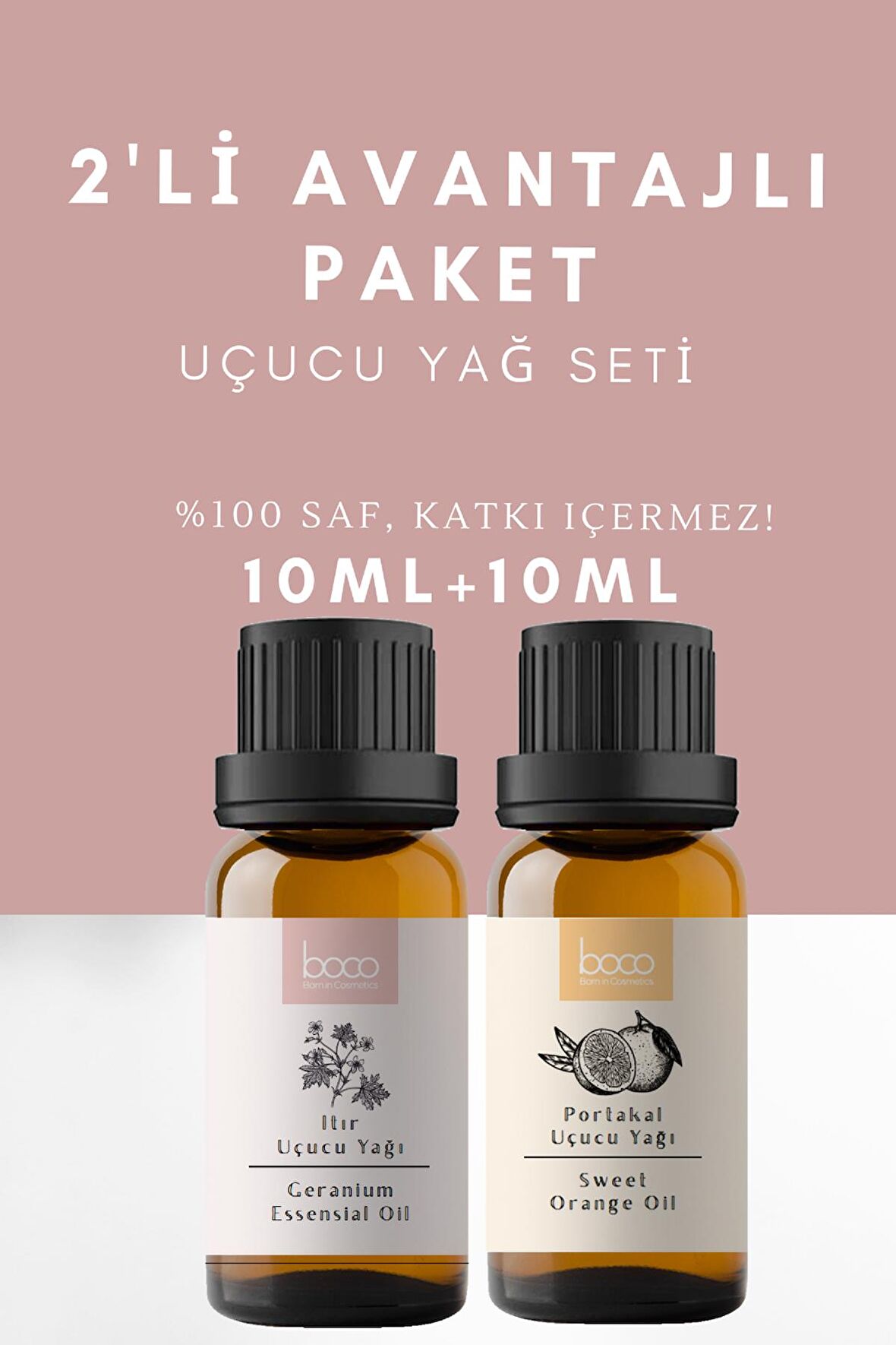 2li Avantajlı Set Portakal & Itır  Saf Aromaterapi Uçucu Yağı  (10 ml + 10 ml)