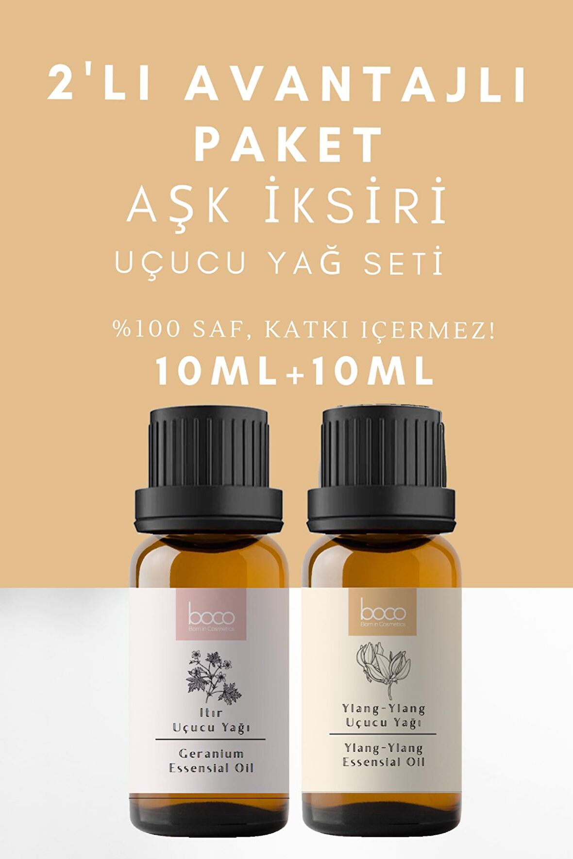 2li Avantajlı Paket Aşk İksiri Itır & Ylang-Ylang %100 Saf Uçucu Yağı (10ml + 10ml)