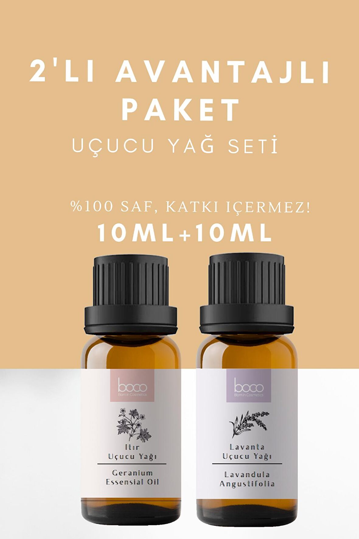 2li Avantajlı Set Itır & Lavanta Saf Aromaterapi Uçucu Yağı  10 ml + 10 ml