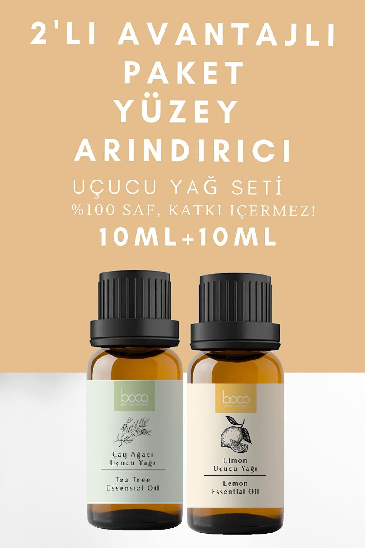 2li Difuser Karışımı Antibakteriyel Yüzey Temizleme Çay Ağacı & Limon %100 Saf Uçucu Yağı