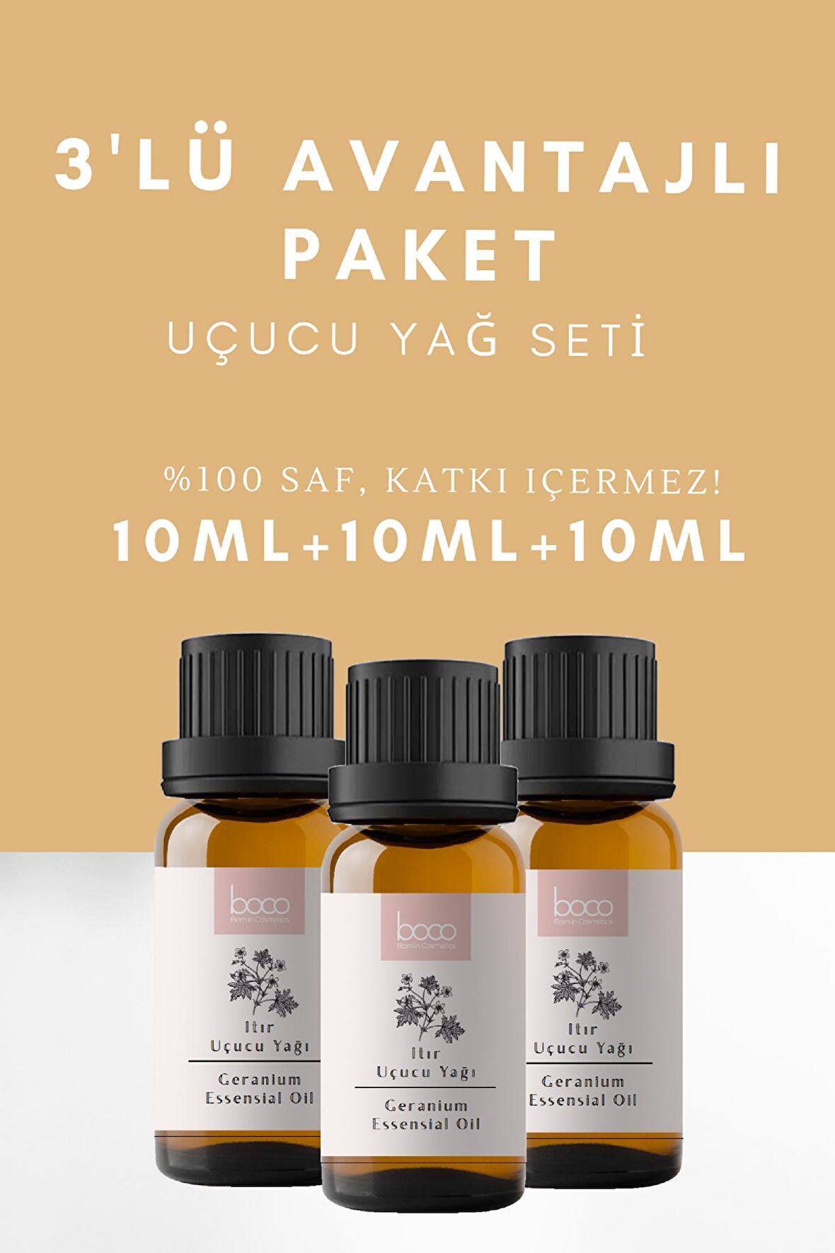 Boco Nature Saf Itır Aromaterapi Uçucu Yağı Avantajlı 3lü Set (10 ml + 10 ml + 10 ml)