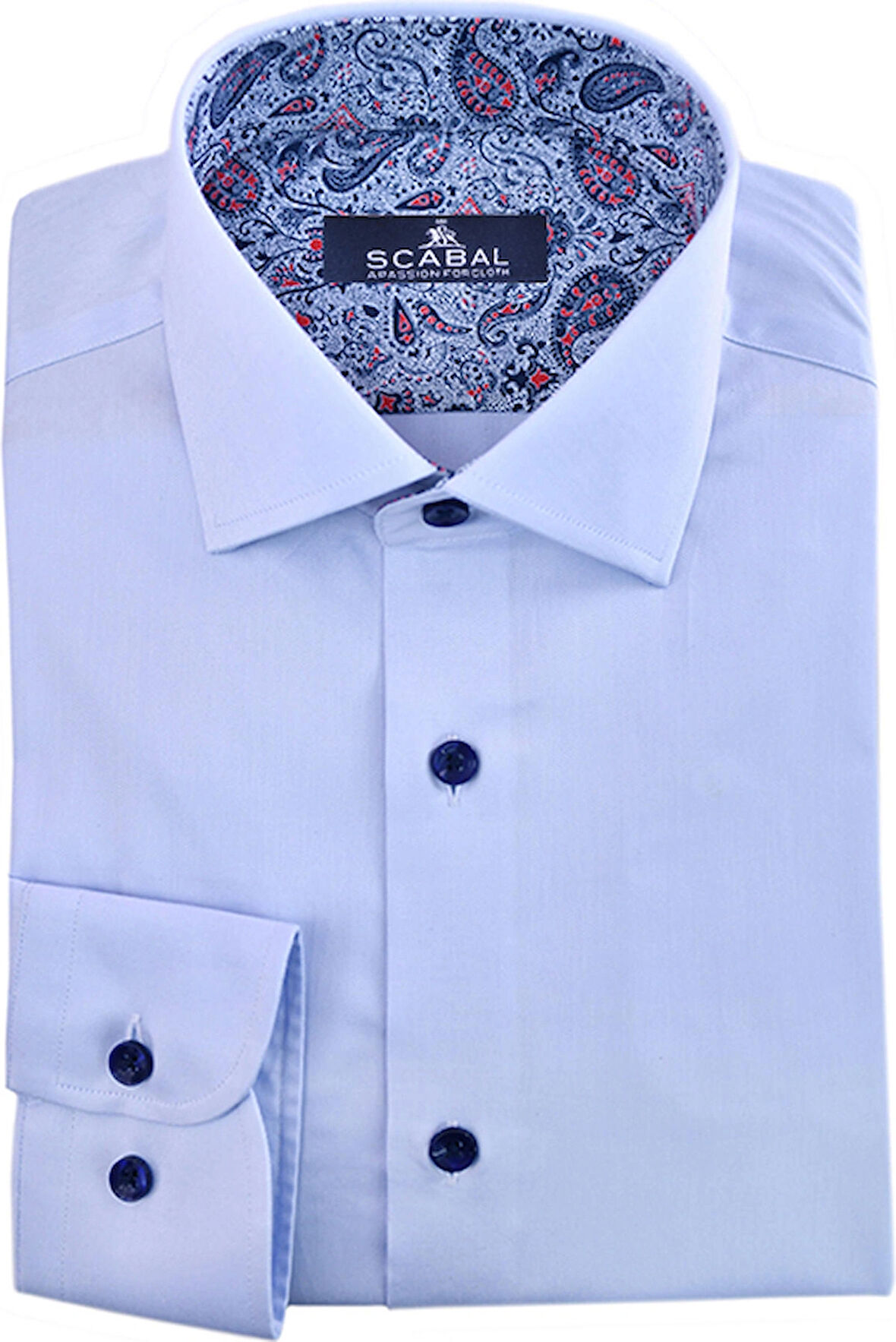 Erkek Mavi 100 Mısır Pamuğu Gömlek