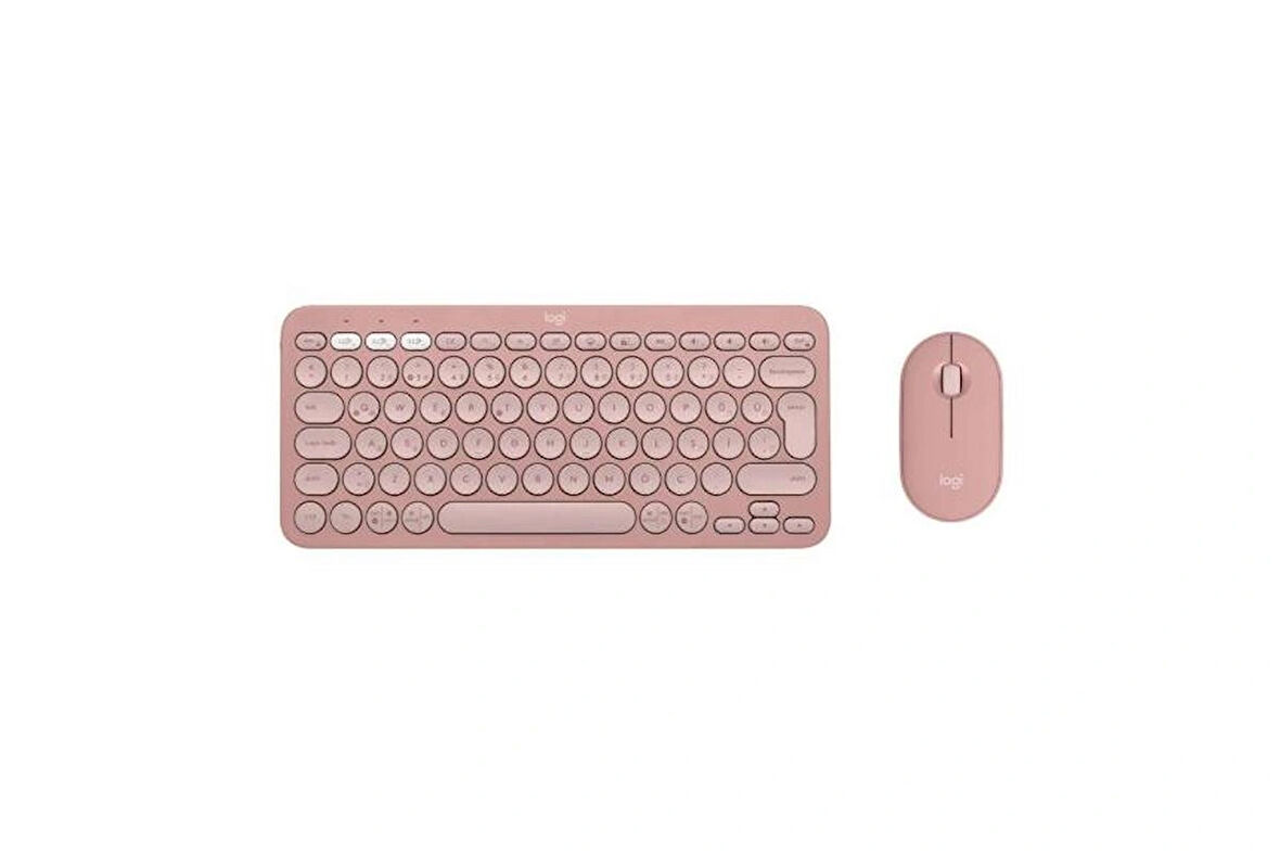 Logitech Pebble Keys 2 K380s Bluetooth Klavye -920-011861 + Logitech M350s Pebble 2 Kablosuz Sessiz Mouse-910-007014