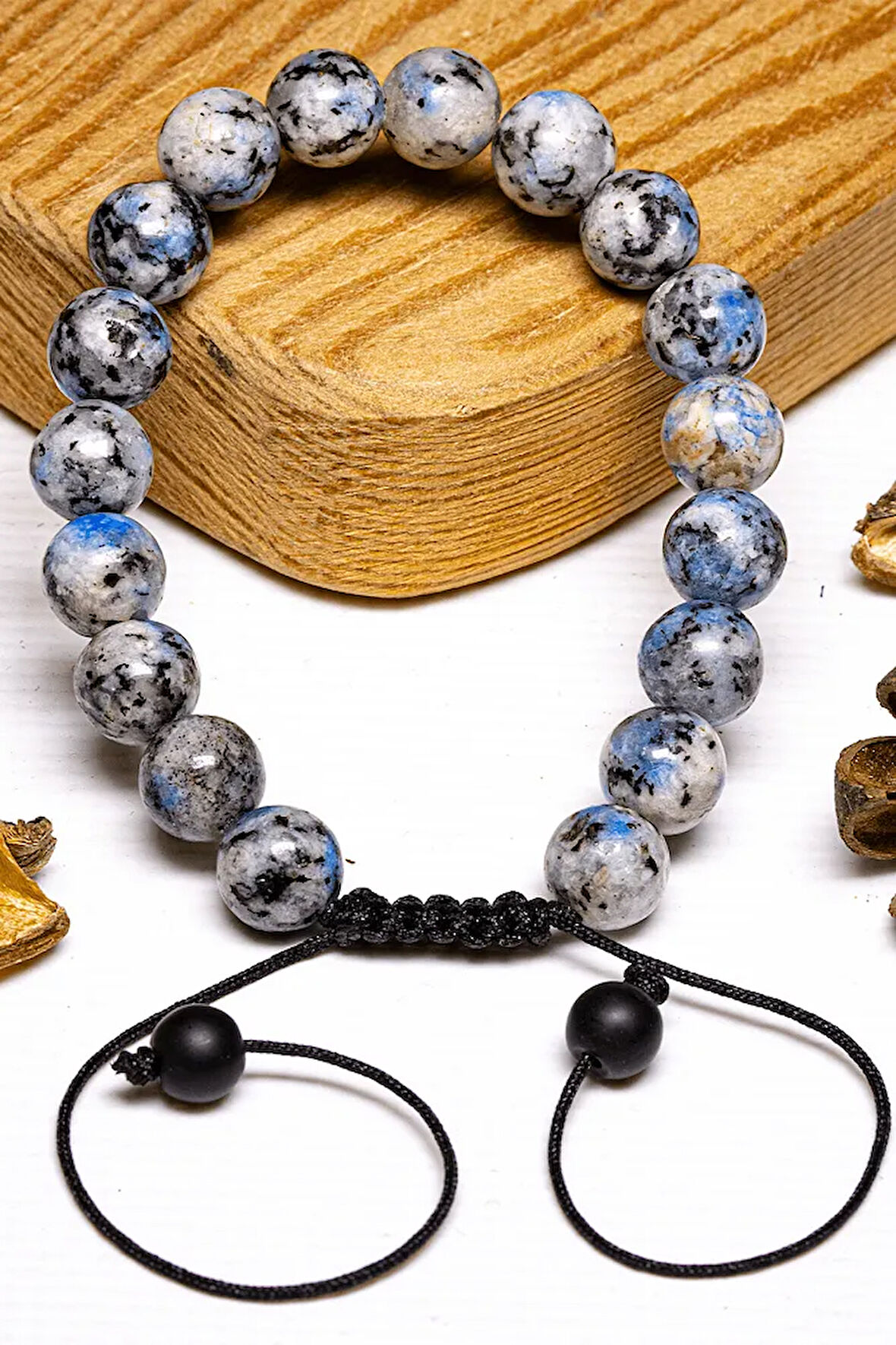 Sertifikalı Aaa Kalite Sodalit Taşı Bileklik - Makrome