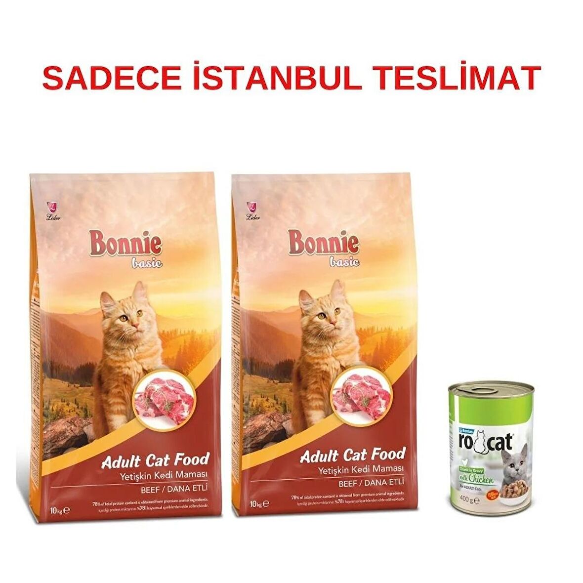 Bonnie Dana Etli Yetişkin Kedi Maması 10 Kg X 2 Adet ( Konserve Hediyeli )