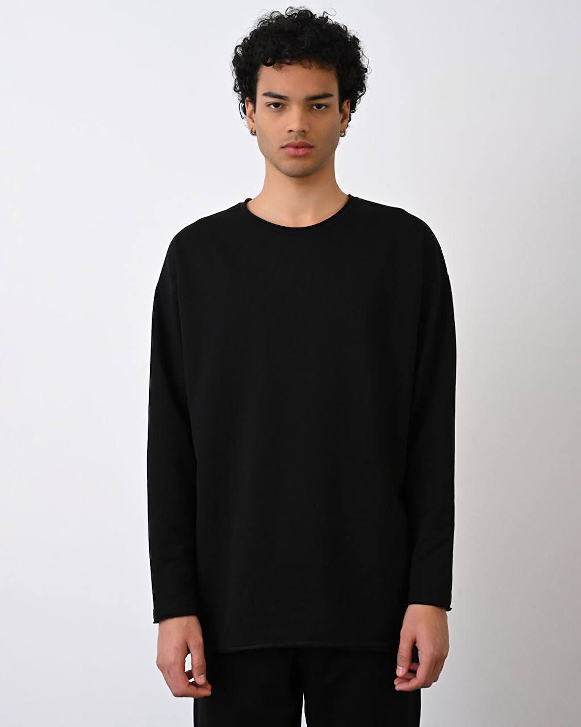 0 Yaka Oversize Basıc Sweat t-shirt