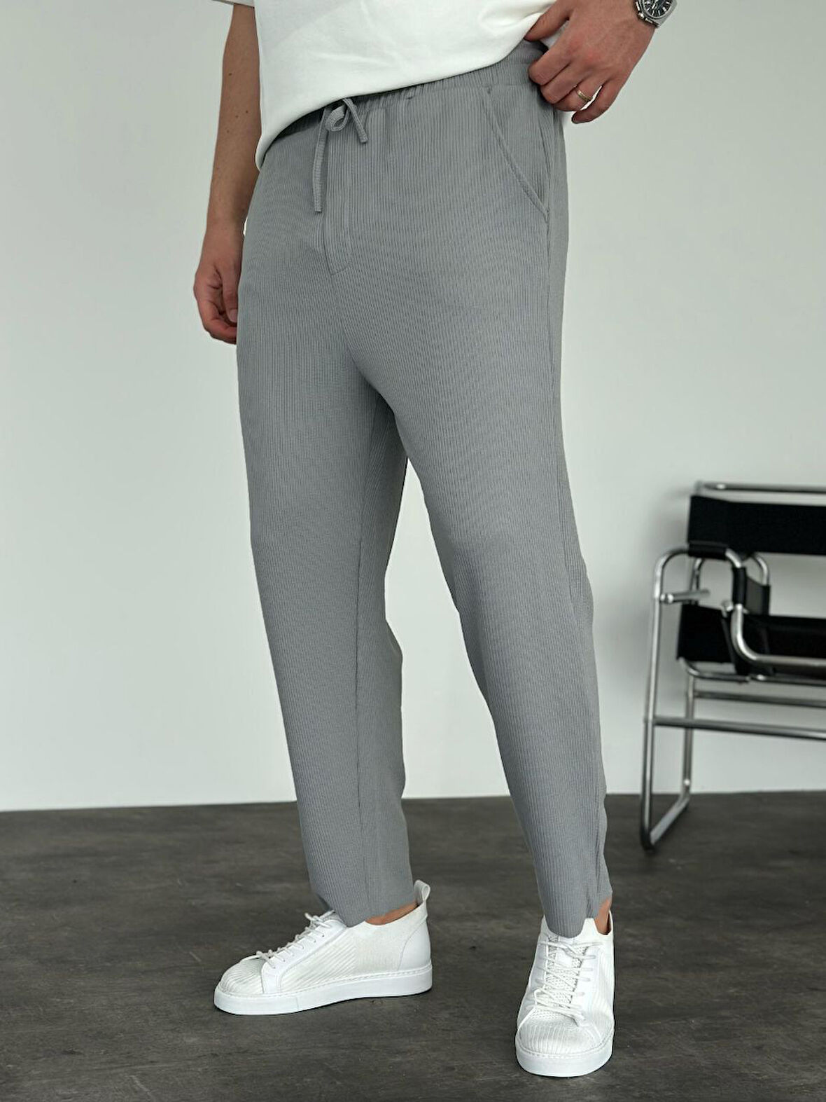 Fitilli Paça Kesik Erkek Boyfriend Pantolon