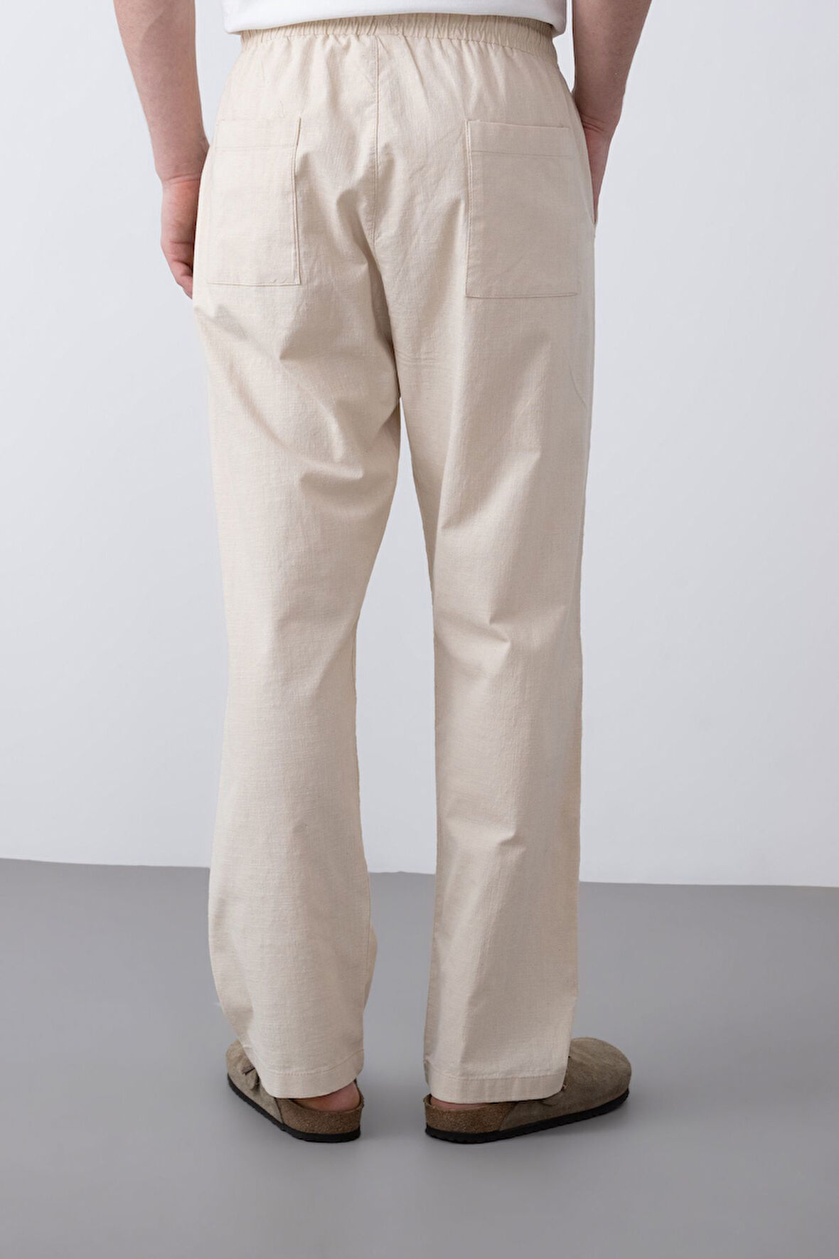 Beli Latikli Baggy Erkek Keten Pantolon