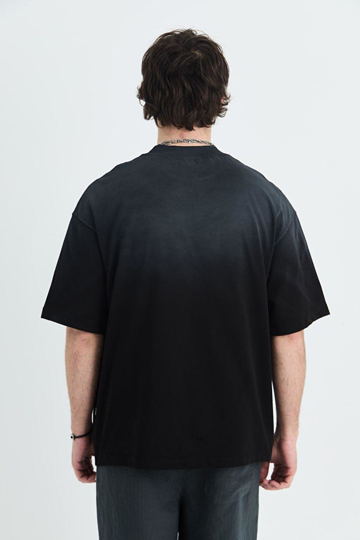 0 Yaka Hopes Baskı Erkek Oversize T-Shirt