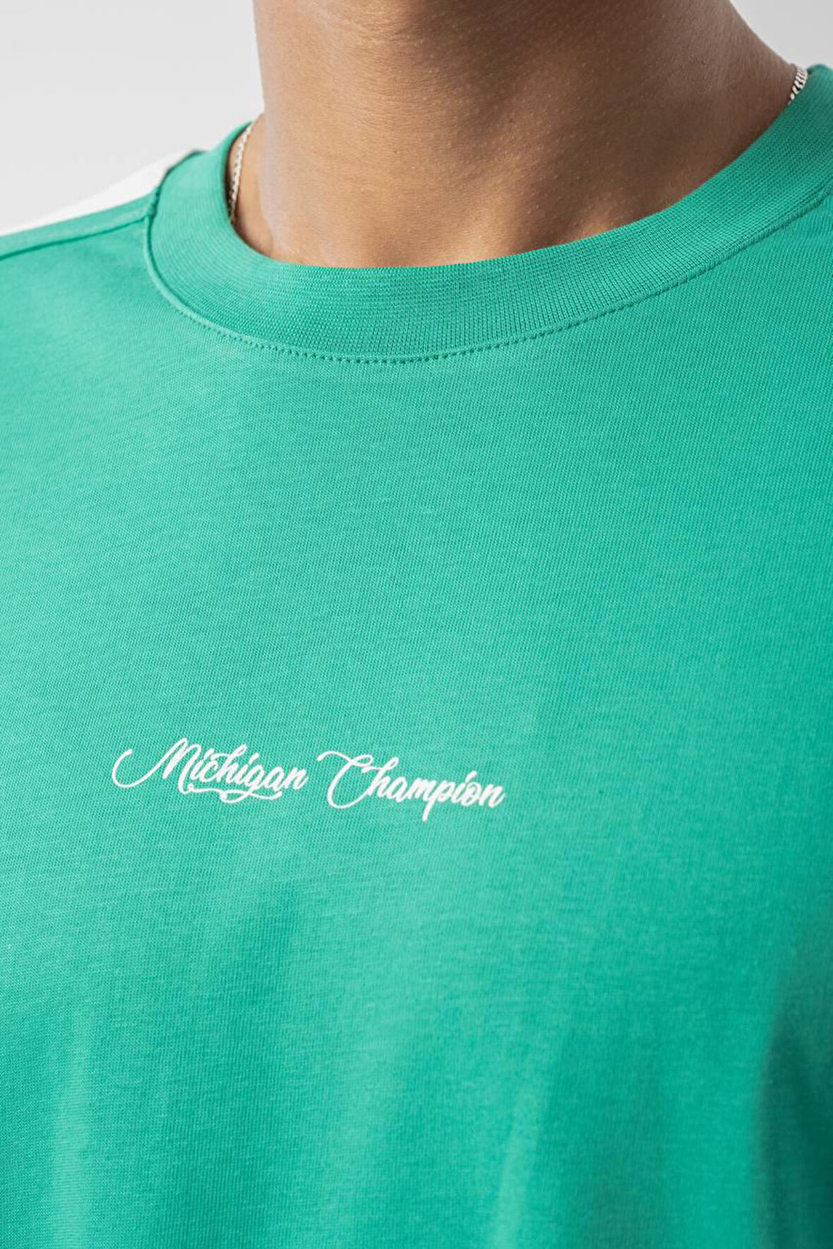 0 Yaka Miching Champion Baskı Erkek Oversize T-Shirt