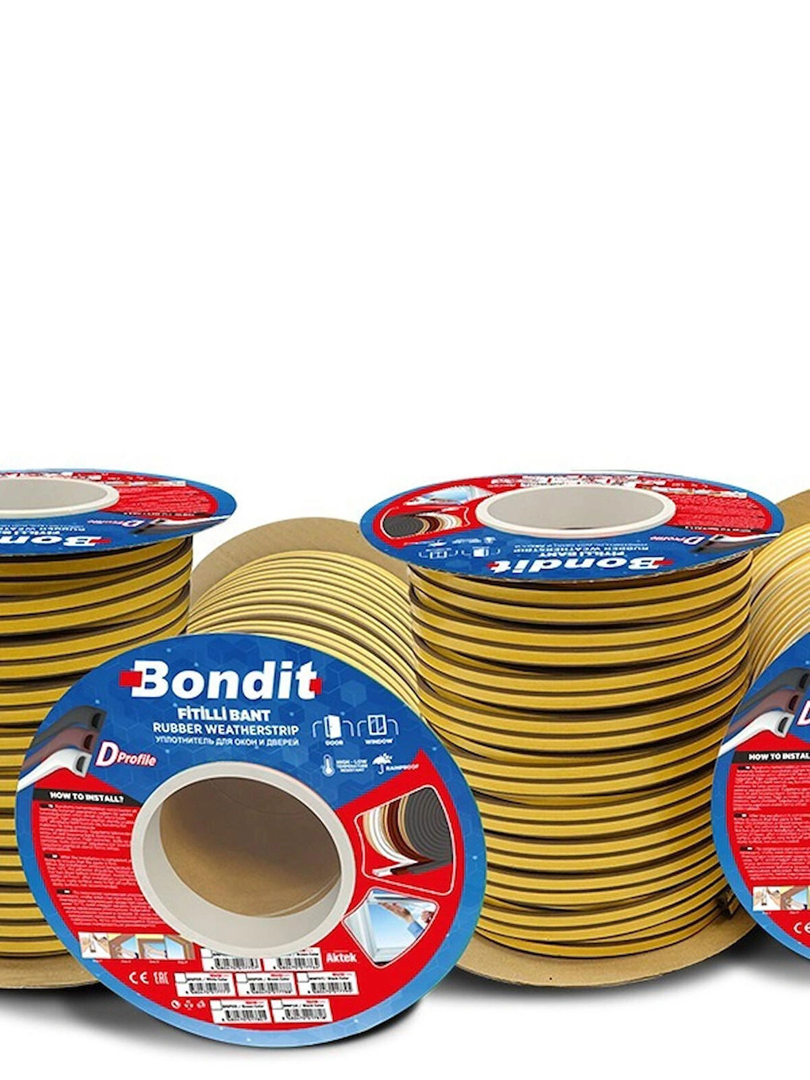 BONDİT KAUÇUK KAPI VE PENCERE BANDI 9x6mm GRİ, 38 MT BNP04