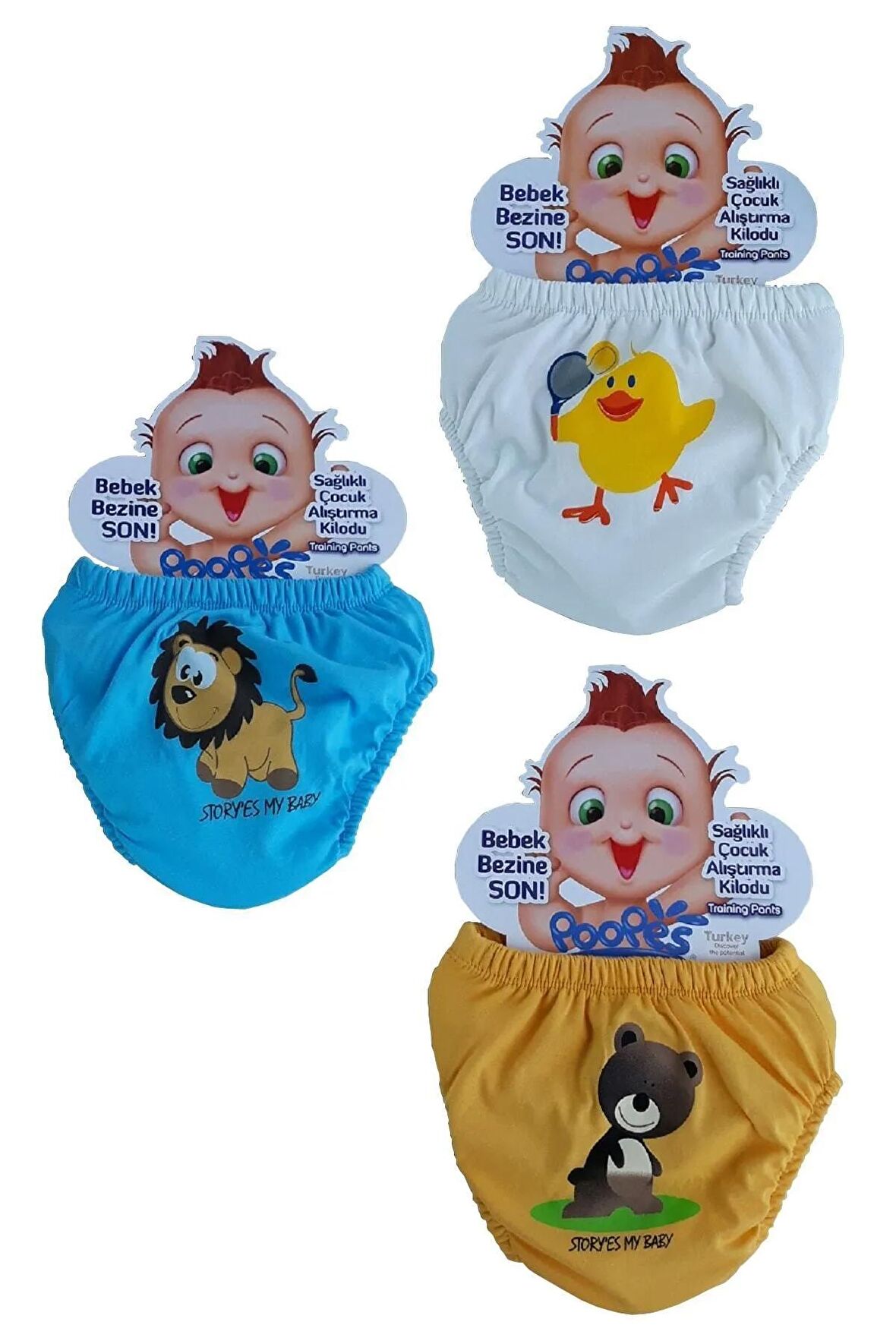 3'lü Erkek Bebek Alıştırma Külodu