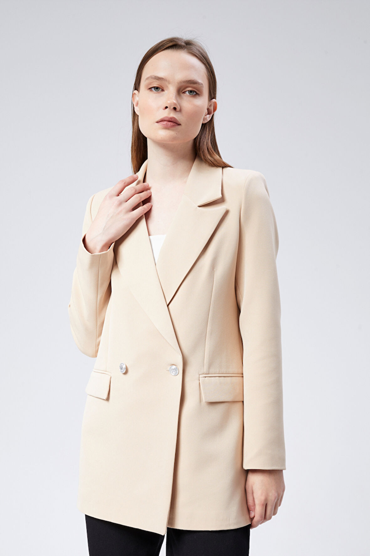 Oversize Dokuma Blazer Ceket