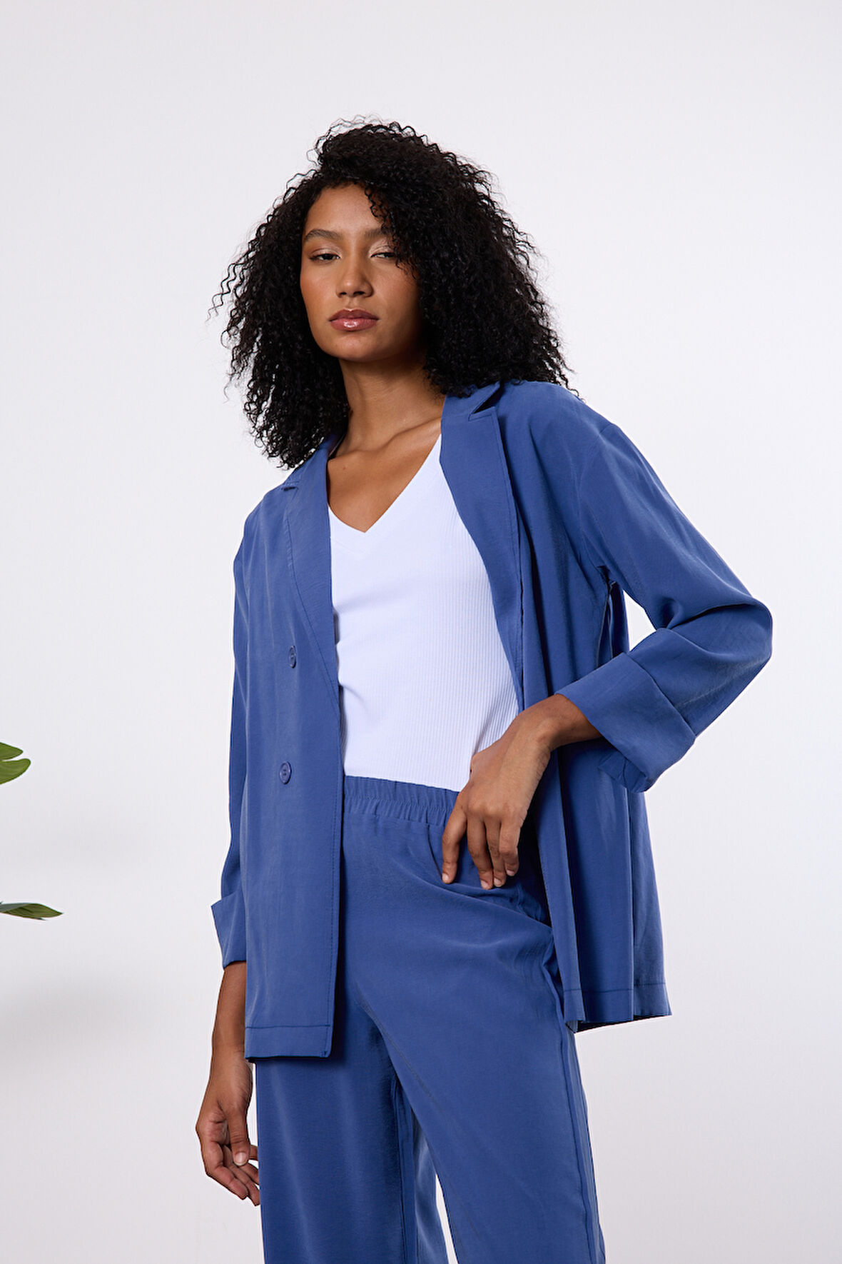 İndigo Regular Astarsız Mevsimlik Ceket