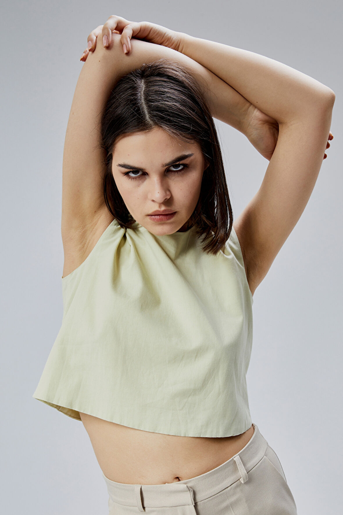 Mint Regular Crop Bluz