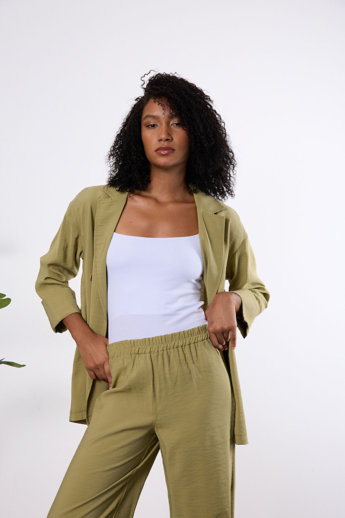 Açık Haki Regular Astarsız Mevsimlik Ceket