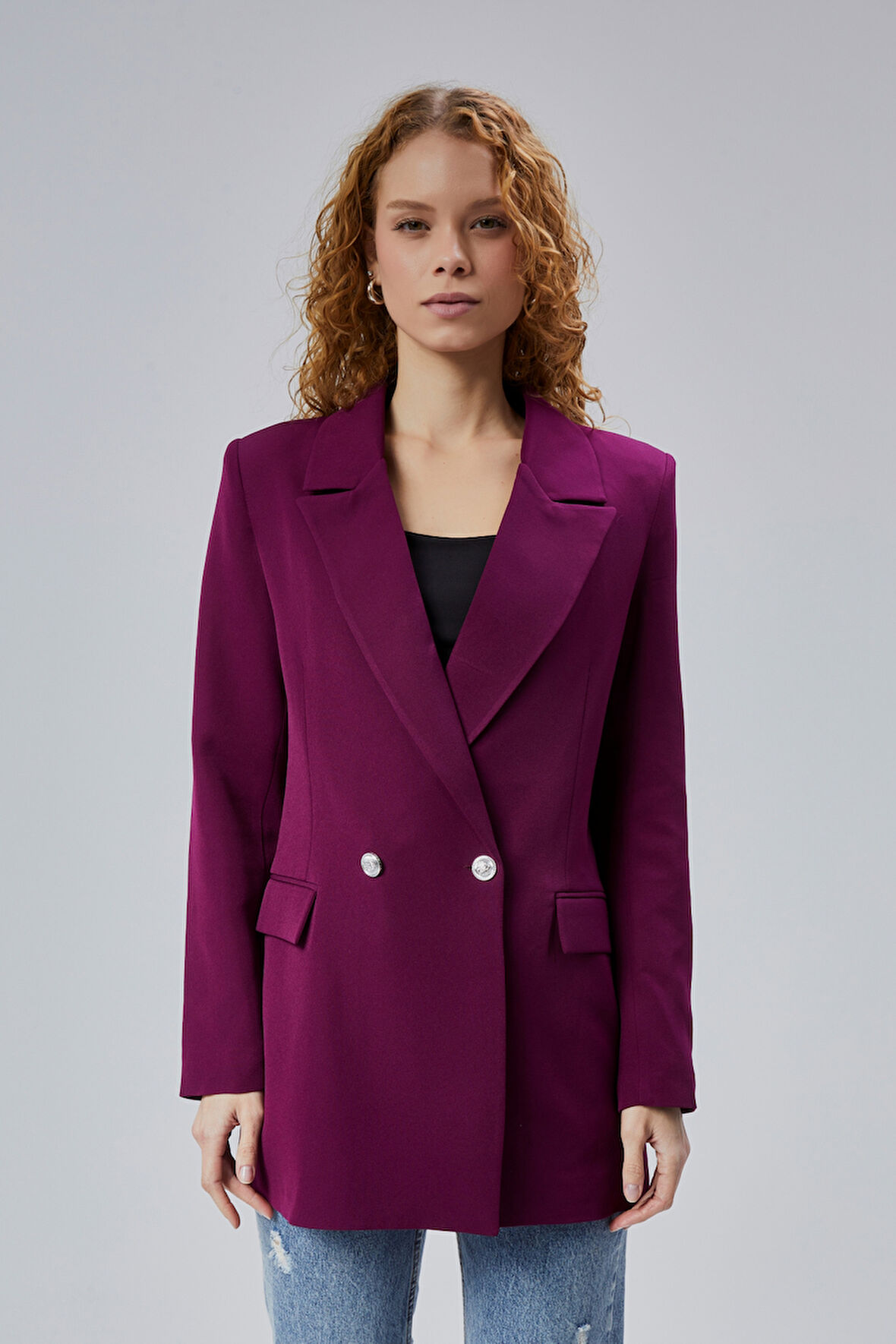 Oversize Dokuma Blazer Ceket