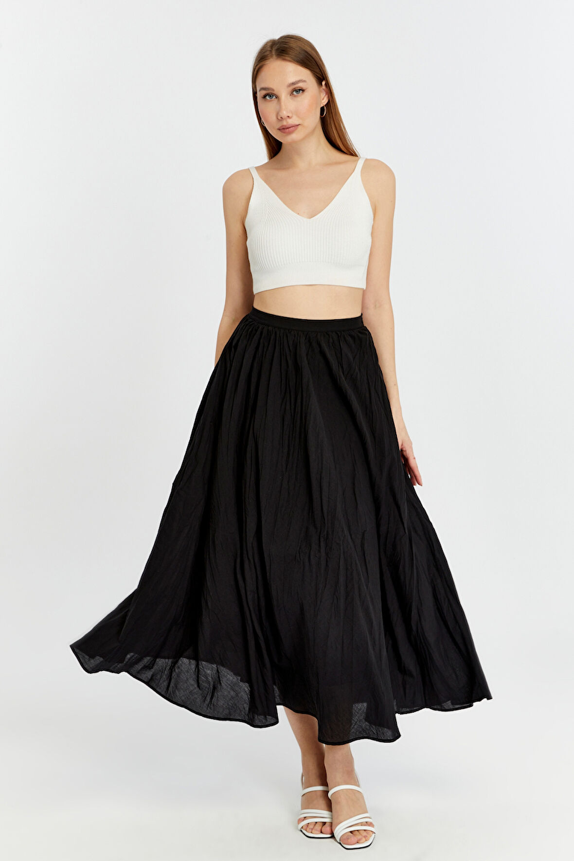 Siyah Krinkıl Vual Etek 