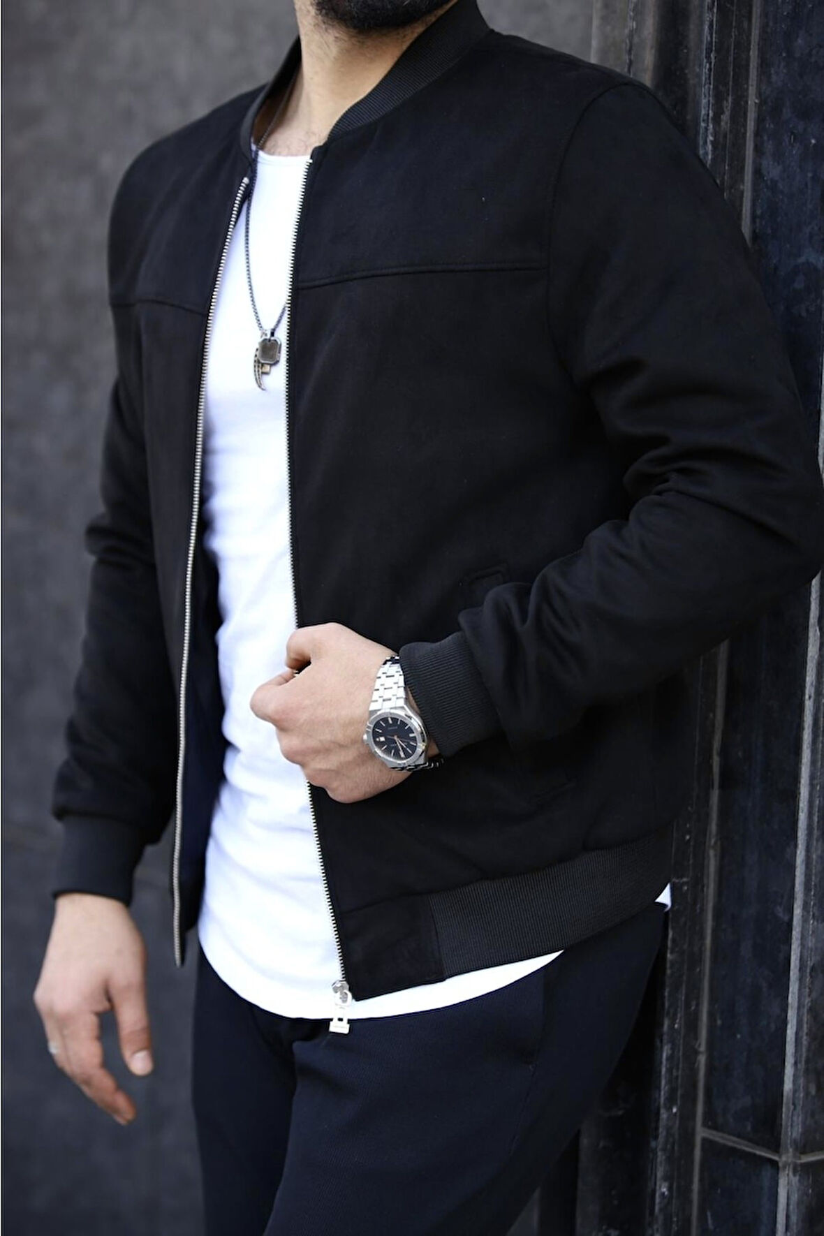 Erkek Bomber Mevsimlik Süet Ceket