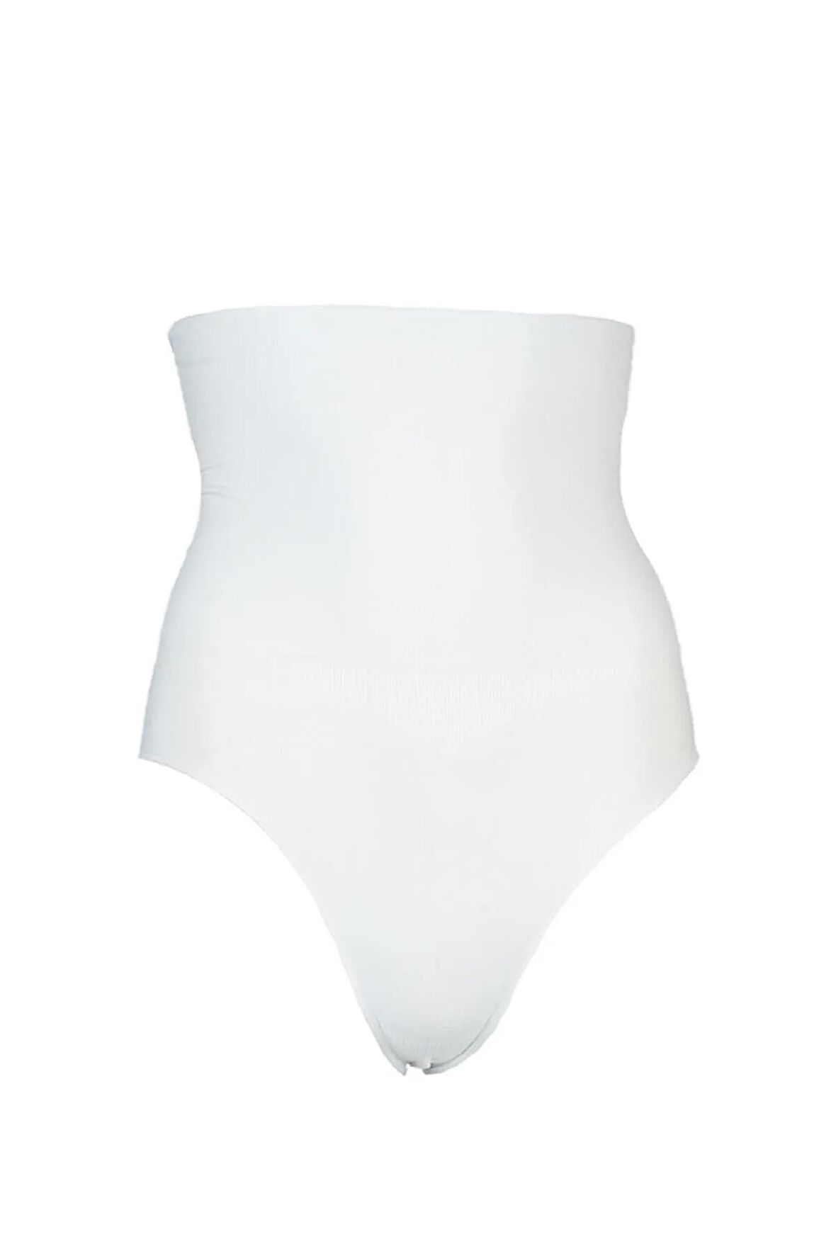 Kadın Beyaz Toparlayıcı Silikonlu Yüksek Bel Slip Korse
