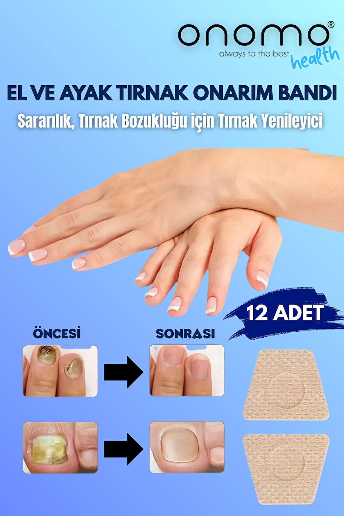 Health El ve Ayak Tırnak Onarım ve Yenileme Bandı 12 Adet 