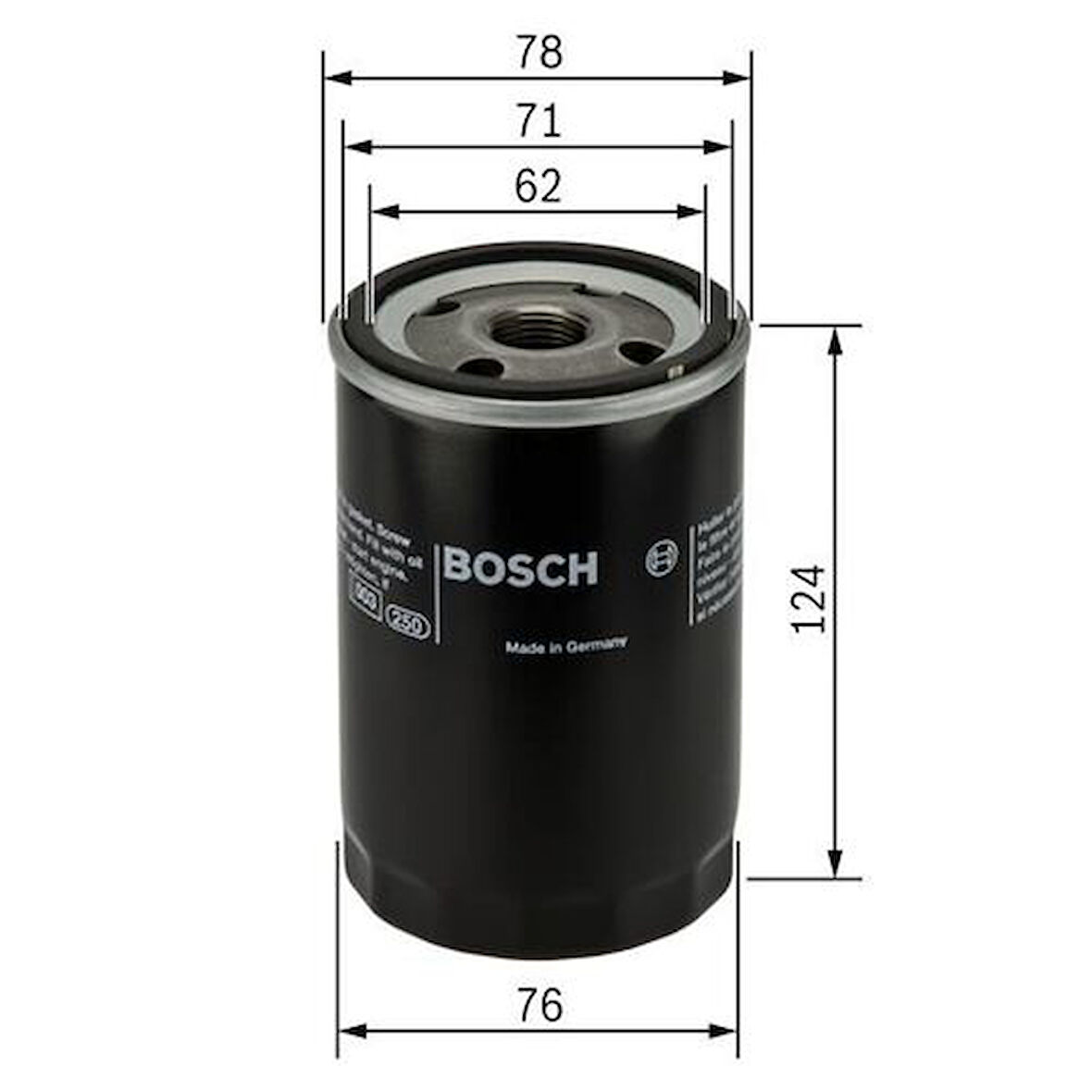 Bosch 0451103105 Yağ Filtresi Mercedes W201 190E-230E 84-93 C124 S124 W124 85-93 Renault 107 Renault 129 W126 A1021840501