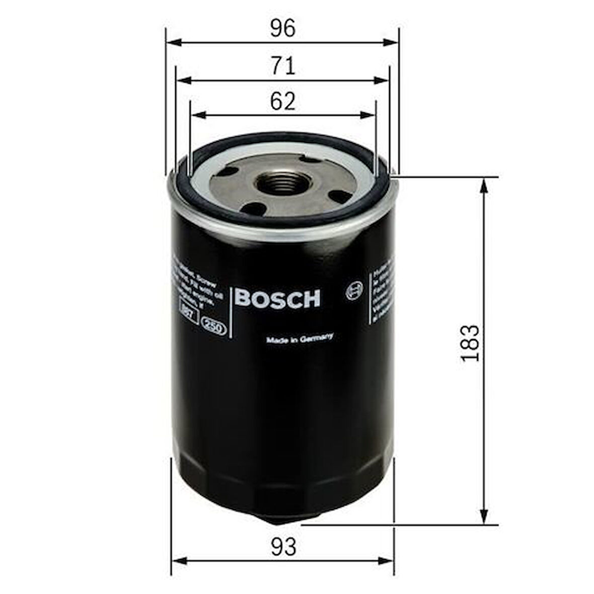 Bosch 0451203087 Yağ Filtresi Passat Lt28 35 40 55 T4 A80 A4 A6 A8 Superb Volvo 740 760 780 940 960 85-02 FN0016