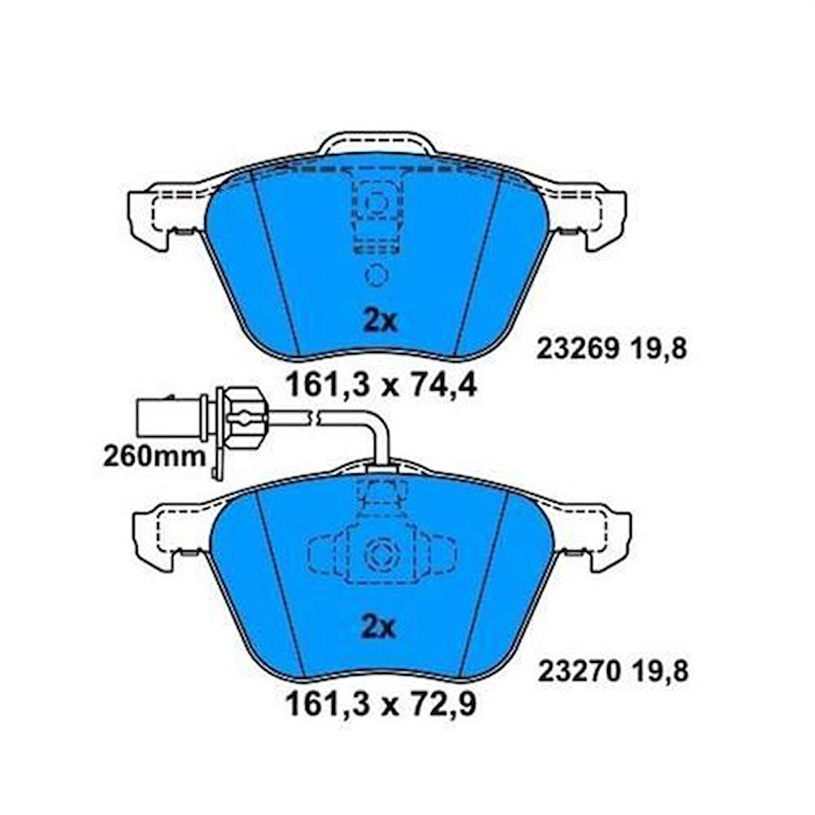 Bosch 0986424777 Ön Fren Balatası Fişli 16 T4 Alhambra Galaxy Sharan 1.9TDI 2.8 V6 24V 90-9 7M3698151A