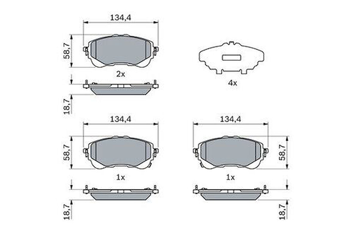 Bosch 0986424898 Ön Balata Corolla 1.6 VVTI-1.8 VVTI Hybrid 2019 446502470