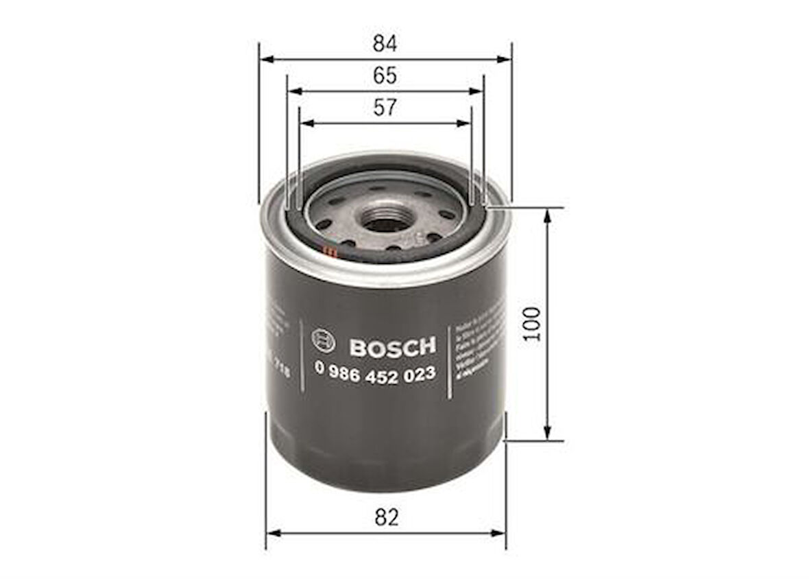 Bosch 0986452023 Yağ Filtresi 1.3 Kombi 11.1984-12.1990 1.3 Sedan 11.1984-12.1990 1.3 Sedan Automatıc 11.1984 15208H8912