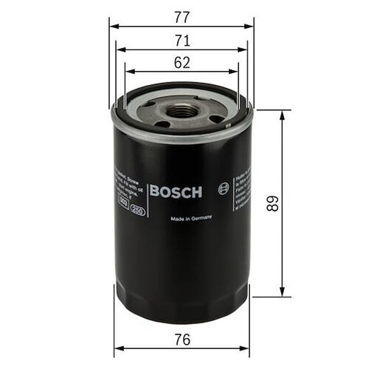 Bosch 0986452044 Yağ Filtresi Toyota Corolla 1.4 D4D 2004-2010 Auris 1.4 D4D 2007-2010 HiIux Vigo 2006- 90915YZZJ3