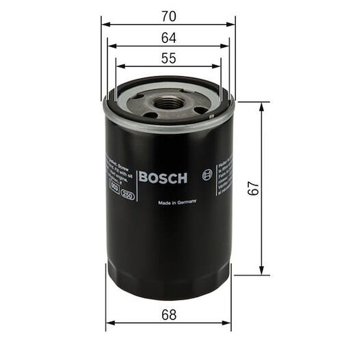 Bosch 0986452058 Yağ Filtresi Aveo Kalos 1.2I Sedan HB 05-Matiz Spark 0.8I HB 1.0L HB 05- 25183779