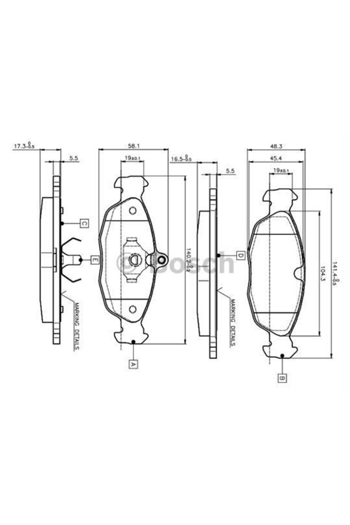 Bosch 0986460938 Ön Balata Astra F-corsa A B -vectra A -tıgra- 94-00 Combo 1.4-1.6i-1.7 D 9