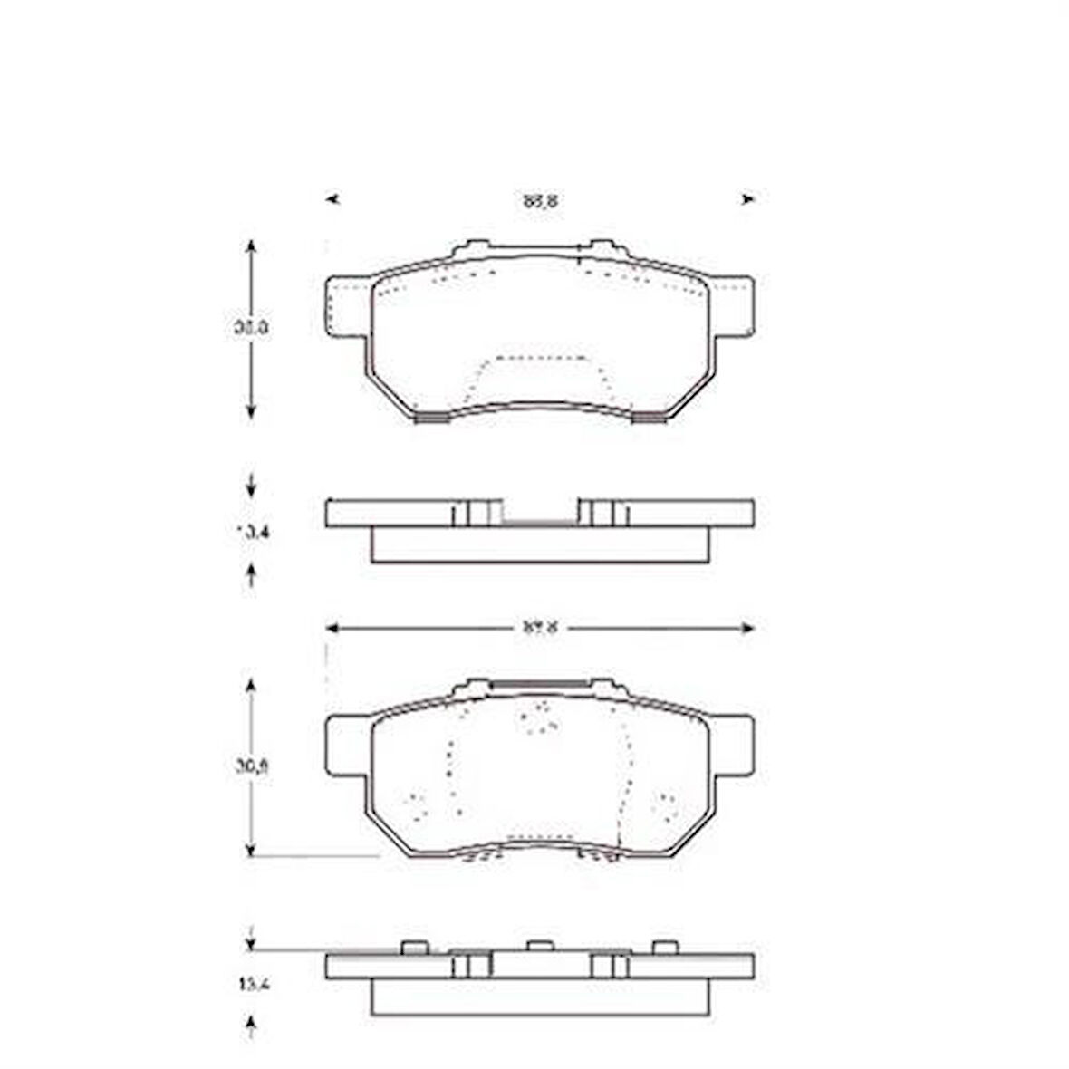 Bosch 0986461131 Arka Fren Balatası Honda Civic 92-00 Jazz City 04-CRX Integra 88-96 43022SO4E02