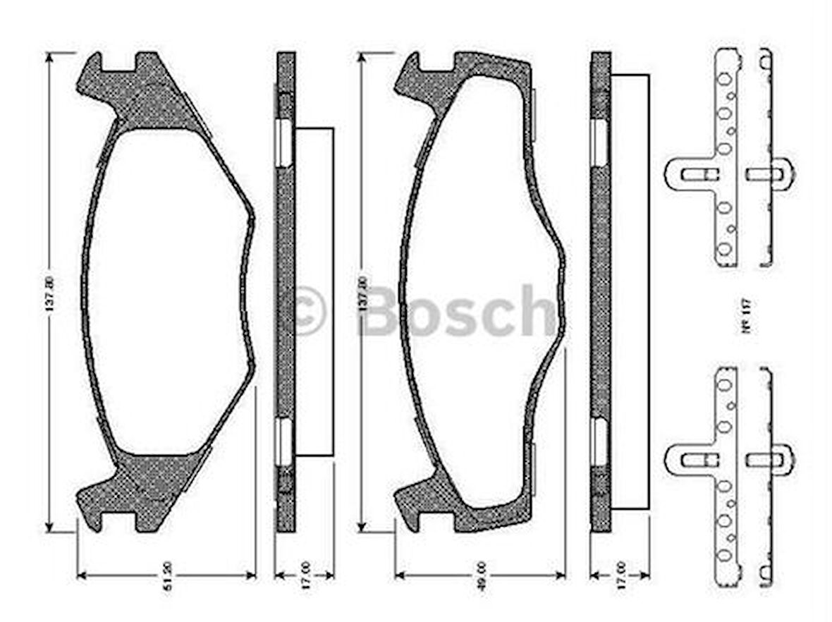 Bosch 0986494057 Ön Fren Balatası Polo 94-99 Cordoba 94-99 Ibiza 93-01 867698151