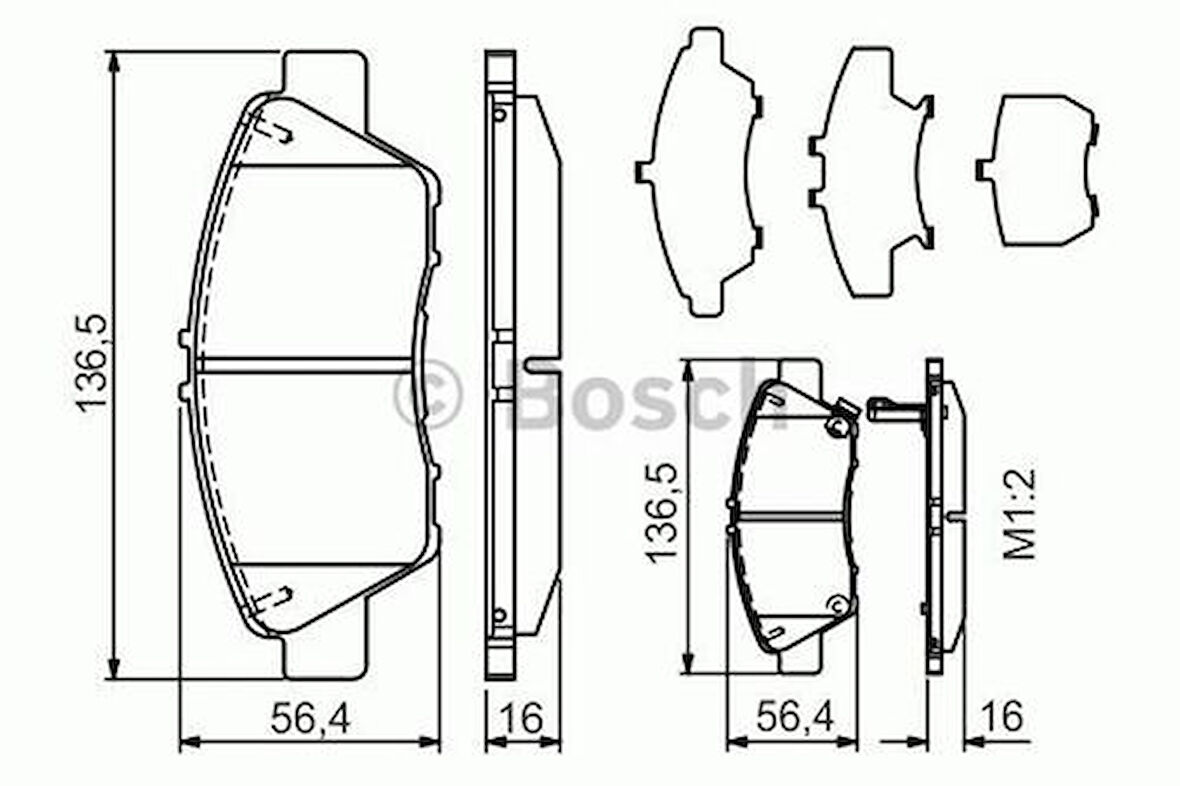 Bosch 0986494562 Ön Fren Balatası Honda Jazz 2008-2016 City Sedan 2008-Crz 2010-2013 Insıght 1.3 Hybrid 09- 45022TF0G02
