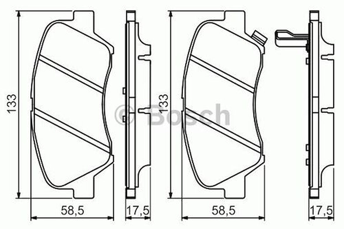 Bosch 0986494563 Ön Fren Balatası i20 2015-Accent Blue 2011-Kia Rio 2011-i20 2015-Pım Yay Delikli 581011RA05