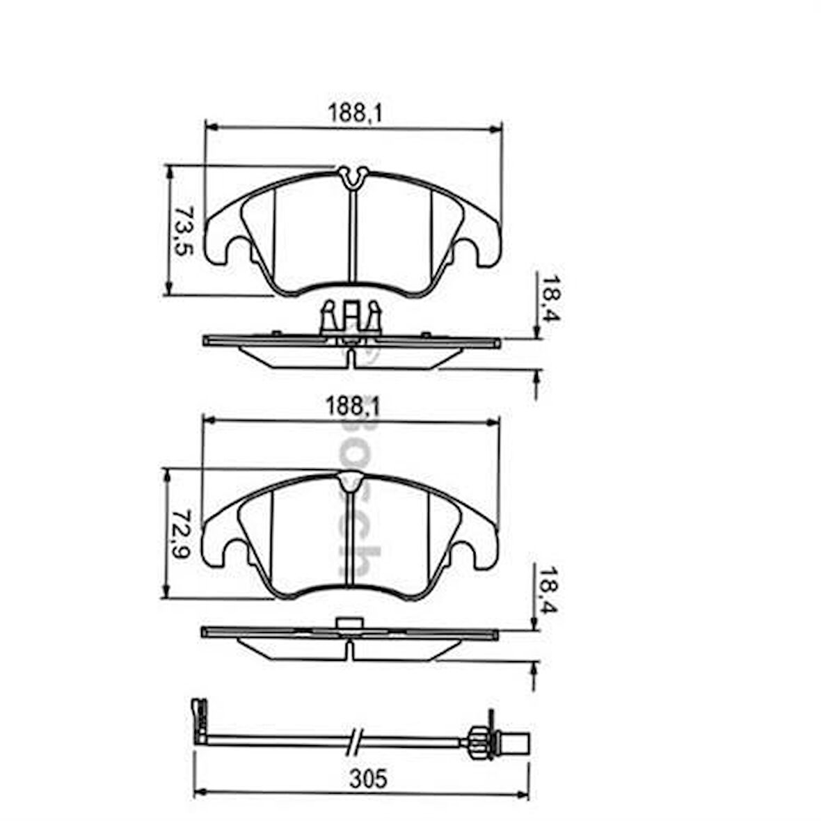 Bosch 0986495110 Ön Fren Balatası A4 1.8 2.0 3.2 S4 2.0 2.7 3.0 07-A5 Q5 2.0 3.2 S5 2.7 3.0 07- 4G0698151AA