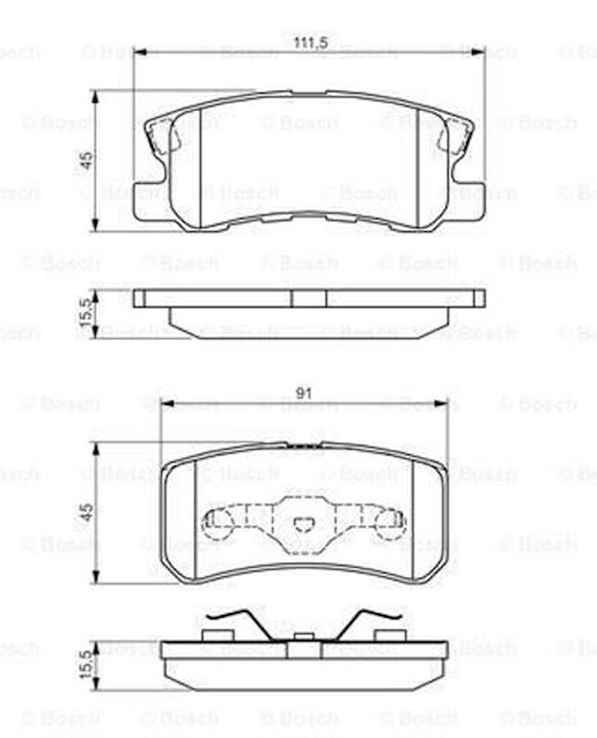 Bosch 0986495172 Disk Balata Arka 68028671AA