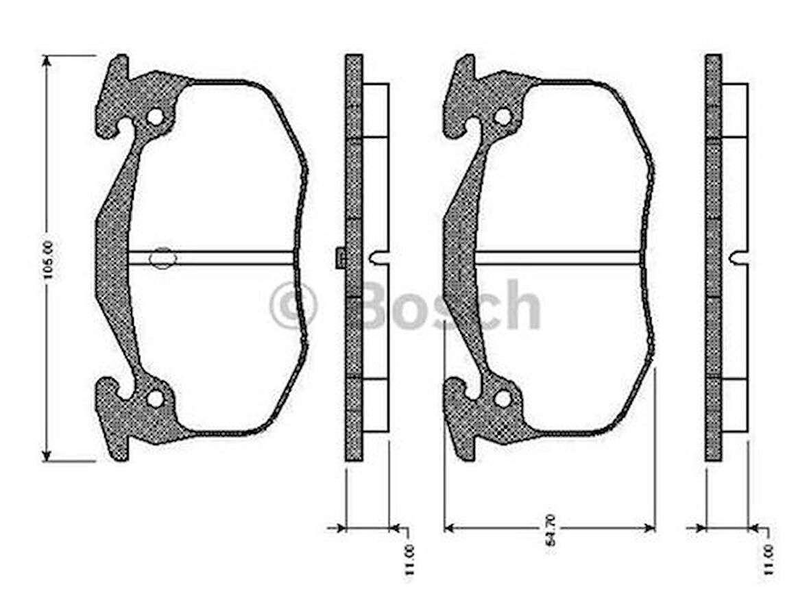 Bosch 0986495236 Arka Fren Balatası P106 206 P306 Saxo Xsara Renault 19 Clio Megane İnce Tip Gdb1305 Gdb905 0986Tb2077 4252.71