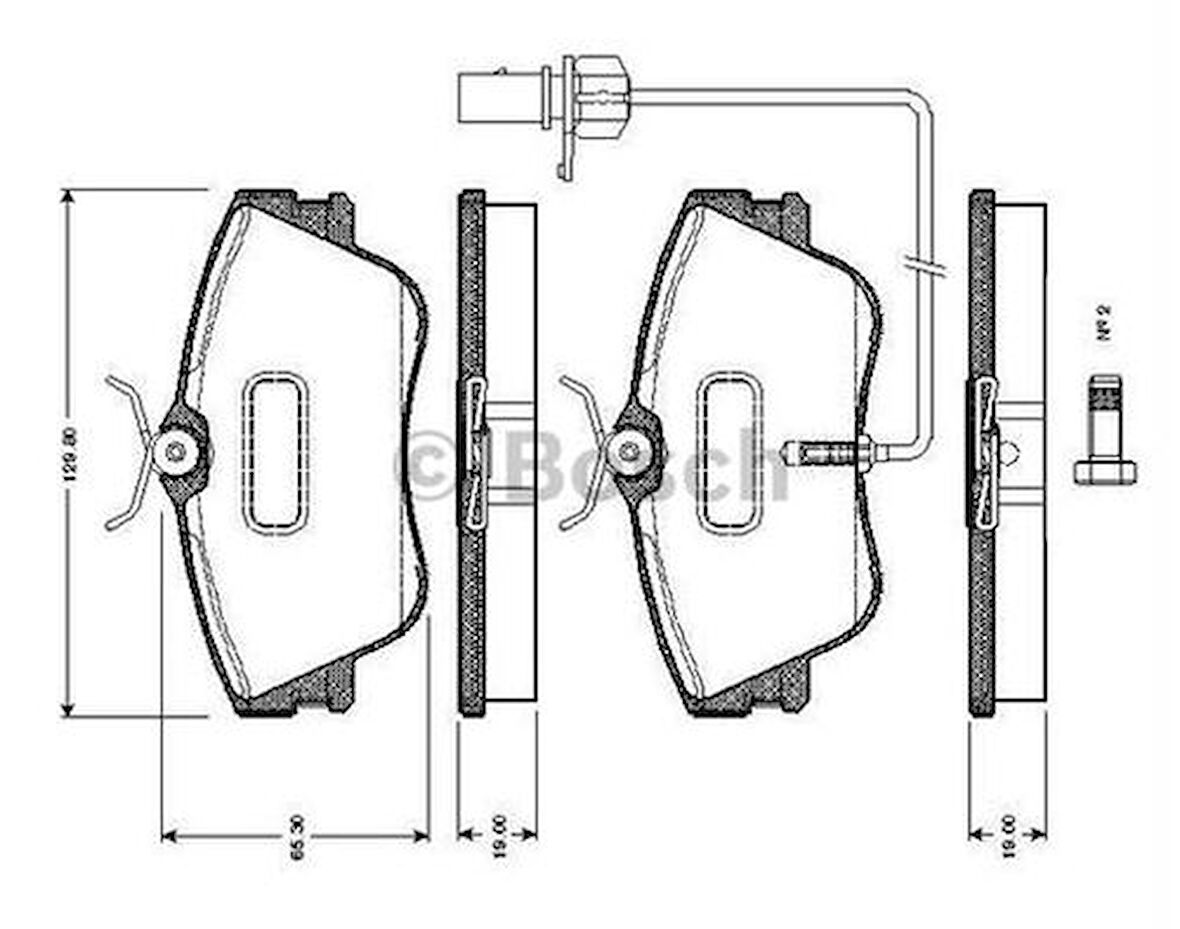 Bosch 0986495245 Fren Balatası Ön V-Class 638 2 97-03 Vito 638 97-03 Sprinter 97-06 Lt 28 35 96-05 2D0698151
