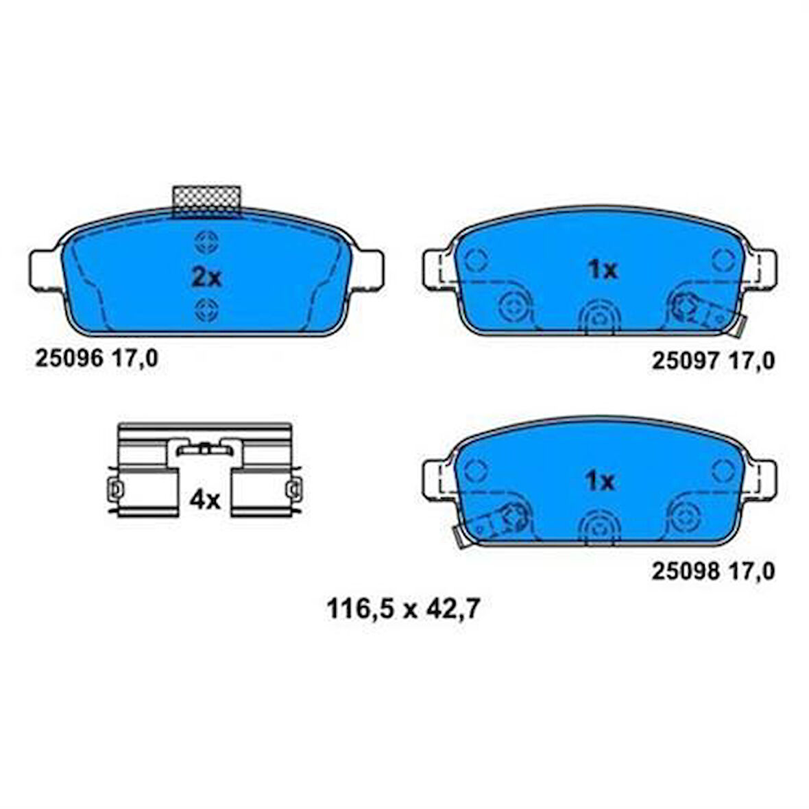 Bosch 0986495259 Arka Fren Balatası Astra J Cruze Mokka 13300867