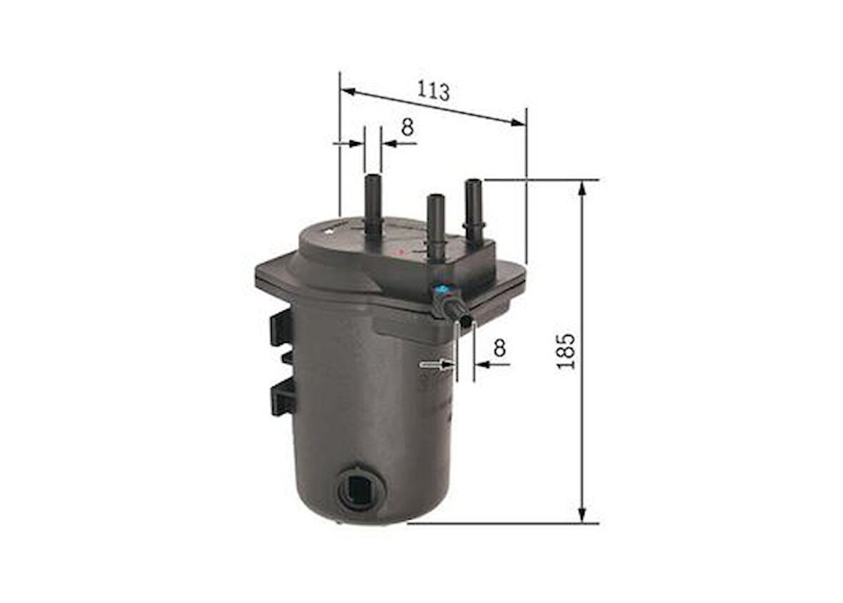 Bosch 09864B2023 Yakıt Filtresi Renault Clio II 01-06 Symbol 01-09 Nissan Note 06-Micra III 03-10 1.5 DCI K9K Delikli 0986Tf0124 7701061576