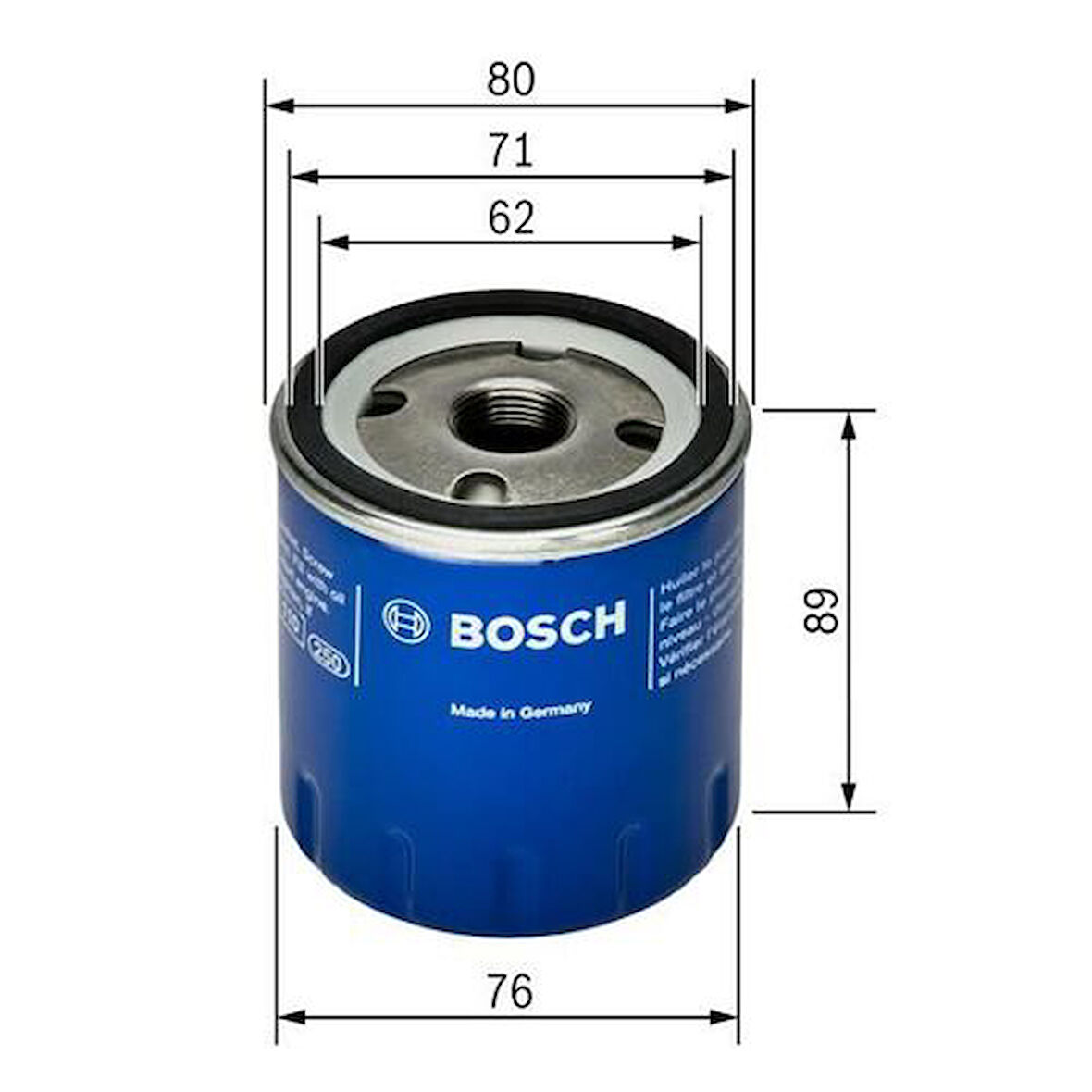 Bosch 09864B7023 Yağ Filtresi Opel Corsa F 1.2 Berlıngo C4 C5 Partner Jumpy Ducato P206 P306 P307 P407 1.4 1.6 1.8 1.9D 2.0 C-Elysee-301 1.2 Euro5