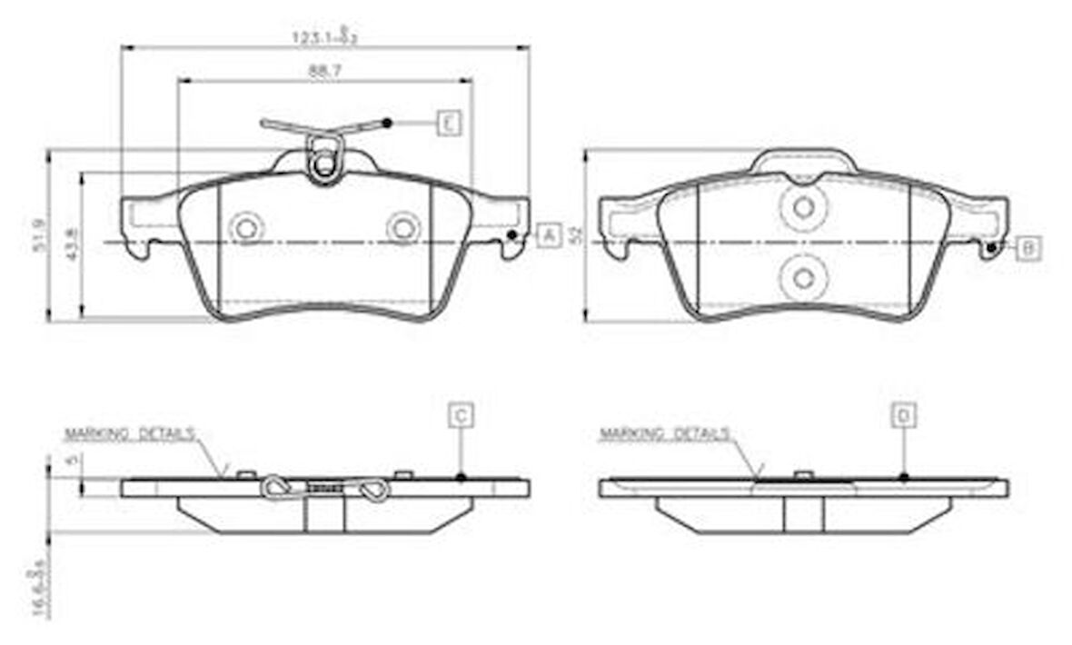 Bosch 0986Tb3028 Fren Balatası Arka Opel Vectra C - Ford Focus Cmax 1.6 Tdcı 04